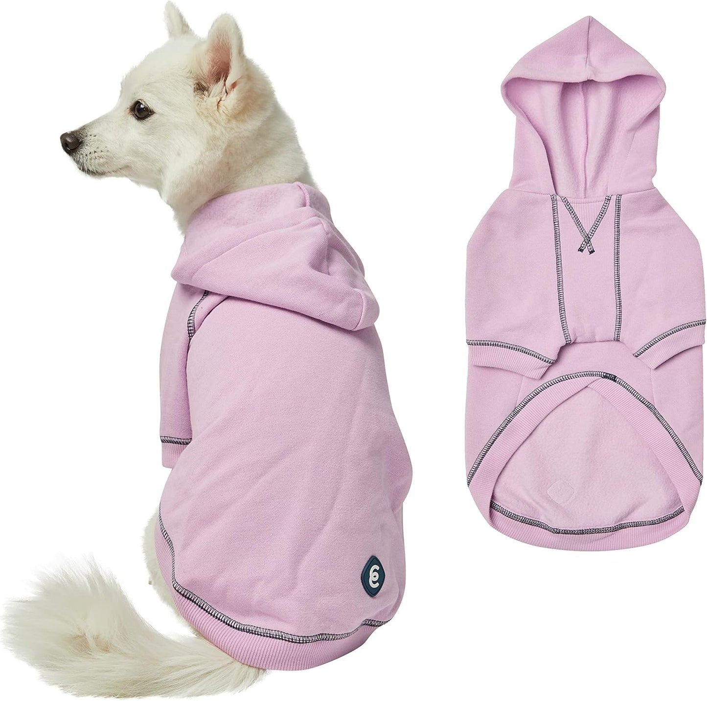 Blueberry Pet Essentials Dog Hoodie – 10 inch, Cotton‑Blend Sweatshirt with Hood, Pink Lilac, Machine‑Washable Small‑Dog Jersey
