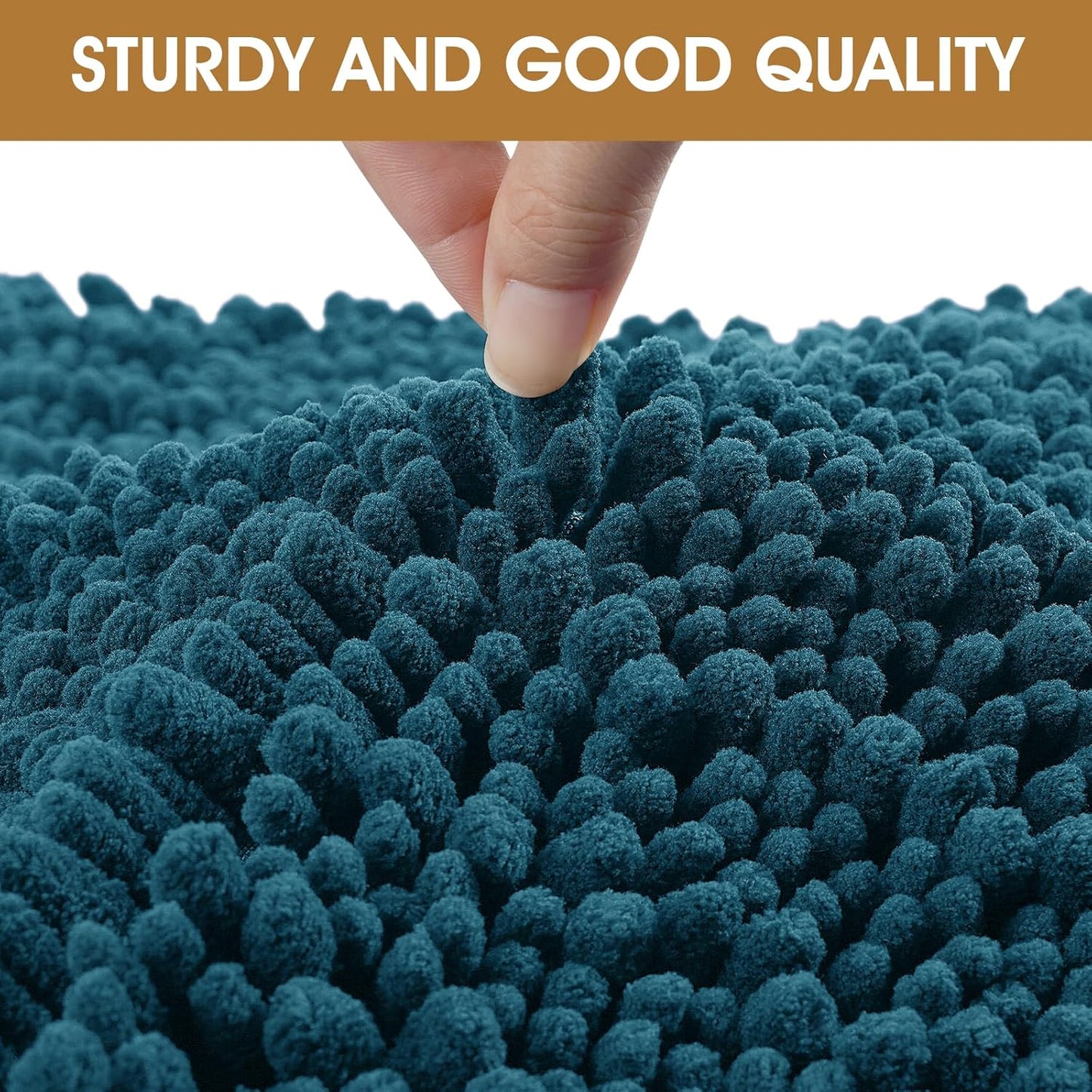 Extra Large Dog Door Mats for Muddy Paws, Chenille Absorbent Door Mats, Non Slip Heavy Indoor Door Mat for Dogs, Soft Dog Mat for Entryway, Mud Paws, Inside Floor,60" x 36", Teal Blue