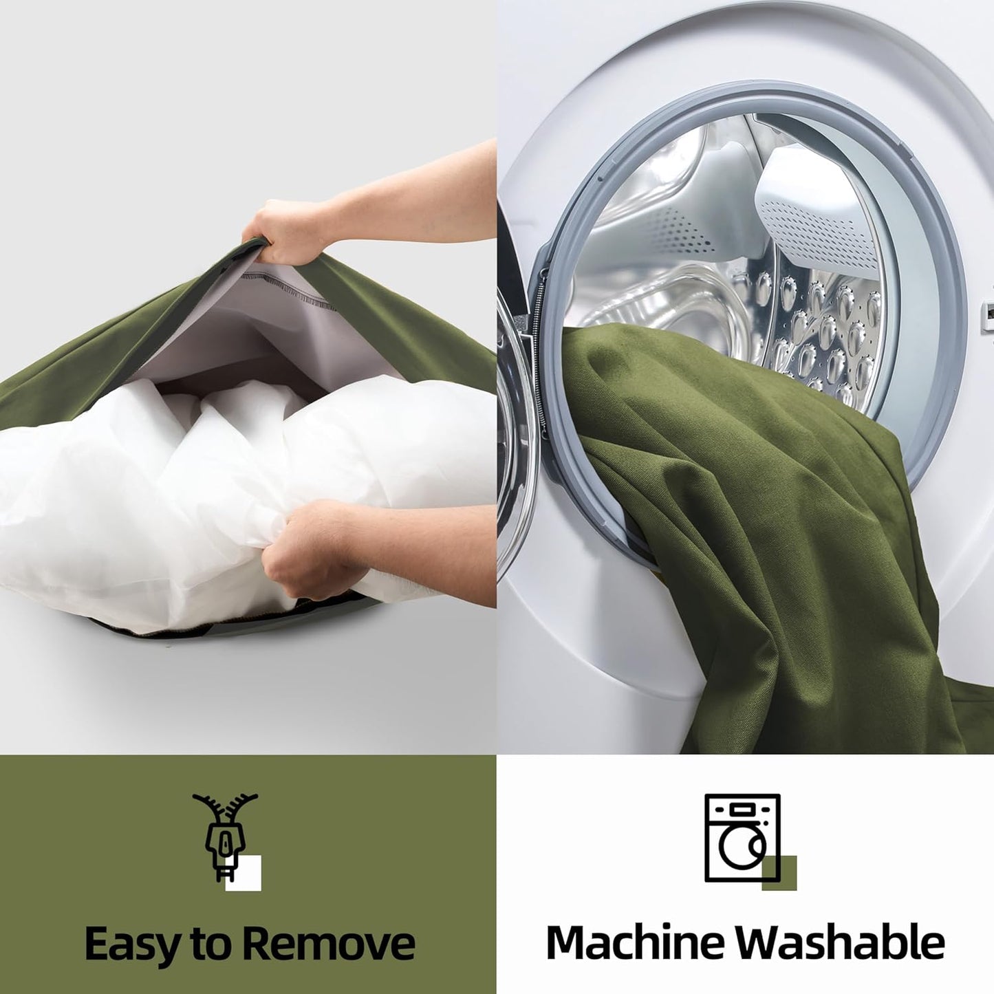 Sytopia 36-Inch Canvas Outdoor Dog Bed, Washable & Waterproof with Chew-Resistant Removable Cover, Ideal for Large & Medium Dogs for Indoor, Outdoor, Crate, or Patio Use (Green)