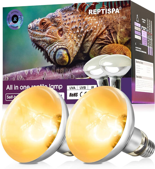 Heat Lamp Bulb, 160 Watt Pack of 2 Full Spectrum UVA UVB Reptile Heat Bulb, Basking Spot Light, Simulate Natural Sun Light for Reptile and Amphibian, Pack of 2