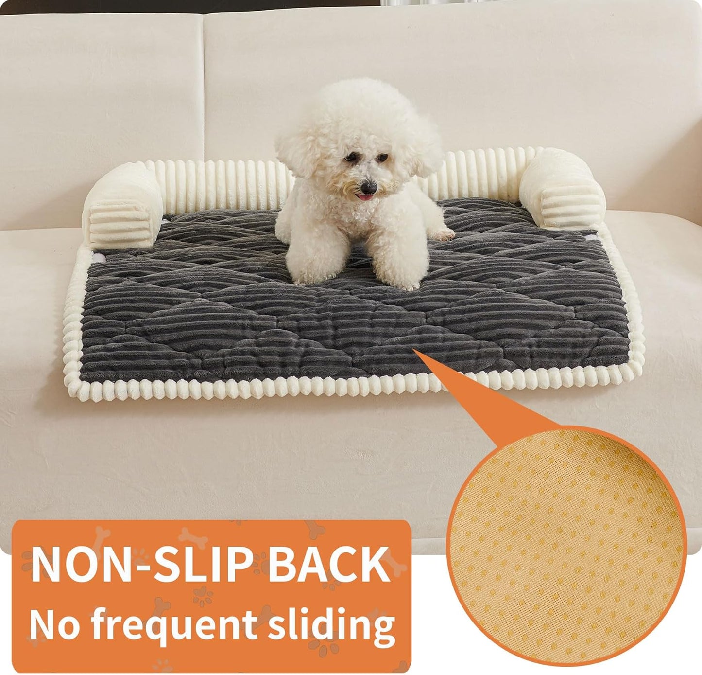 HAOMAIJIA Dog Couch Bed for Medium Dogs, Non Slip Pet Couch Covers for Sofa Thick Soft Washable Dog Couch Cover Protector All Seasons Universal Dogs and Cats Bed Mat (Grey, Medium)