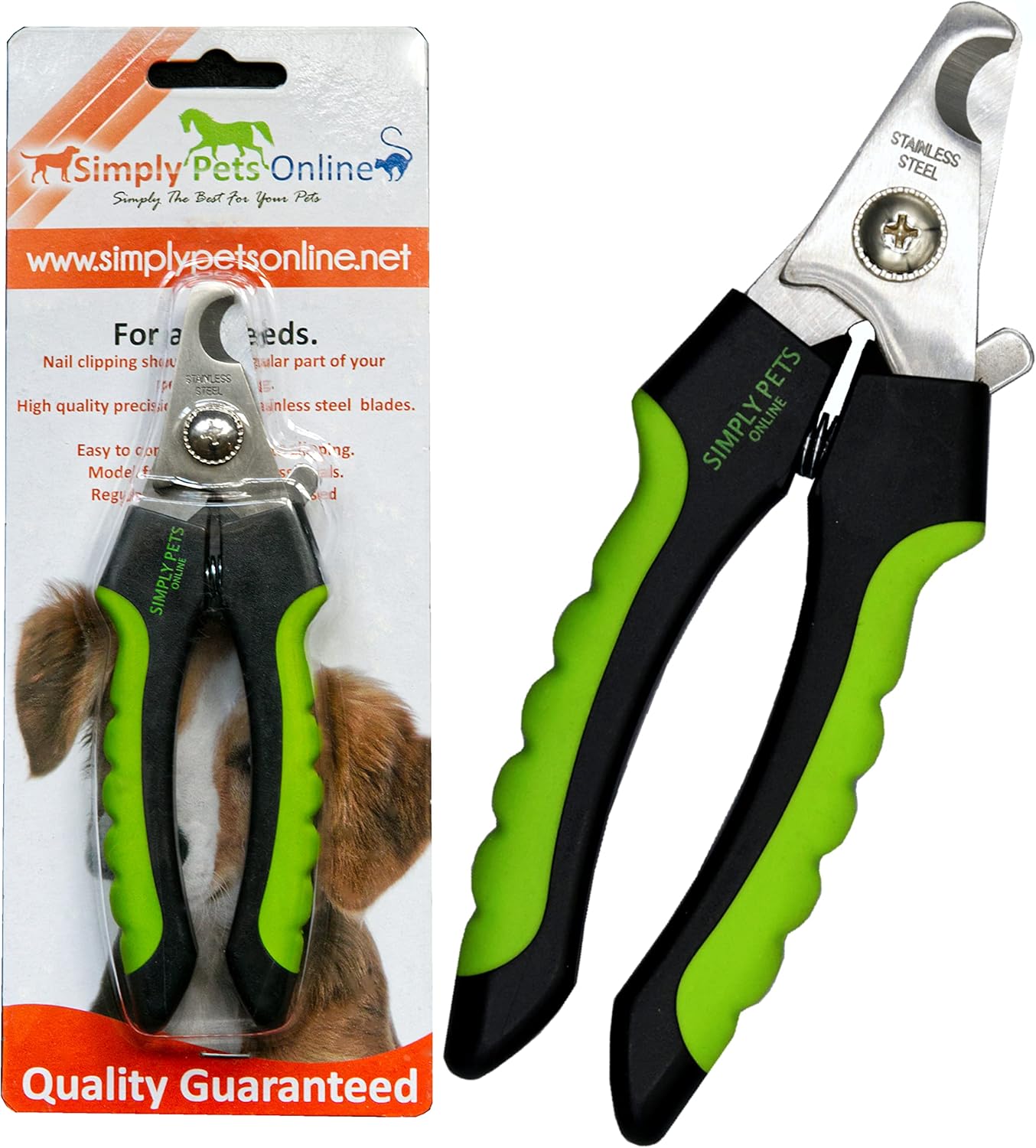 Dog Nail Clippers with Safety Guard - Superior Sharpness - Veterinarian Designed - for Medium and Large Dogs - Professional Stainless Steel Dog Nail Trimmers