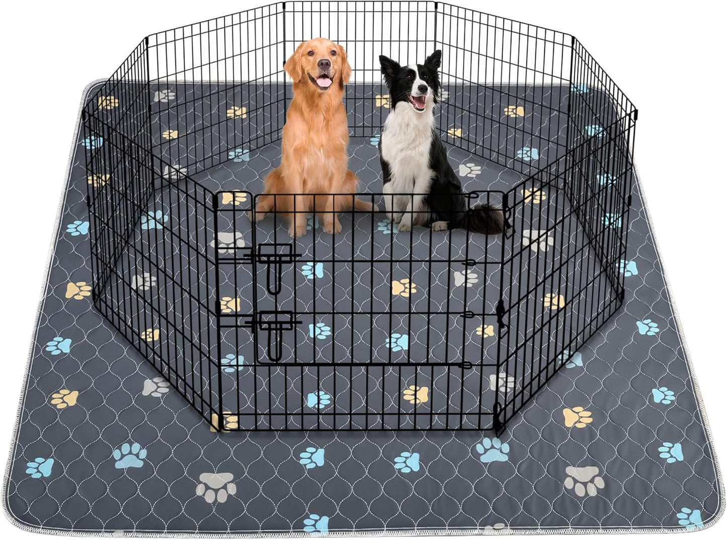 Aitmexcn Washable Puppy Dog Pee Pad, 2PCS 100% Waterproof Whelping Training Mat for Puppy/Senior Dog, Fast Drying Reusable Puppy Pads for Indoor, Outdoor and Car Travel- 54'' x 54''