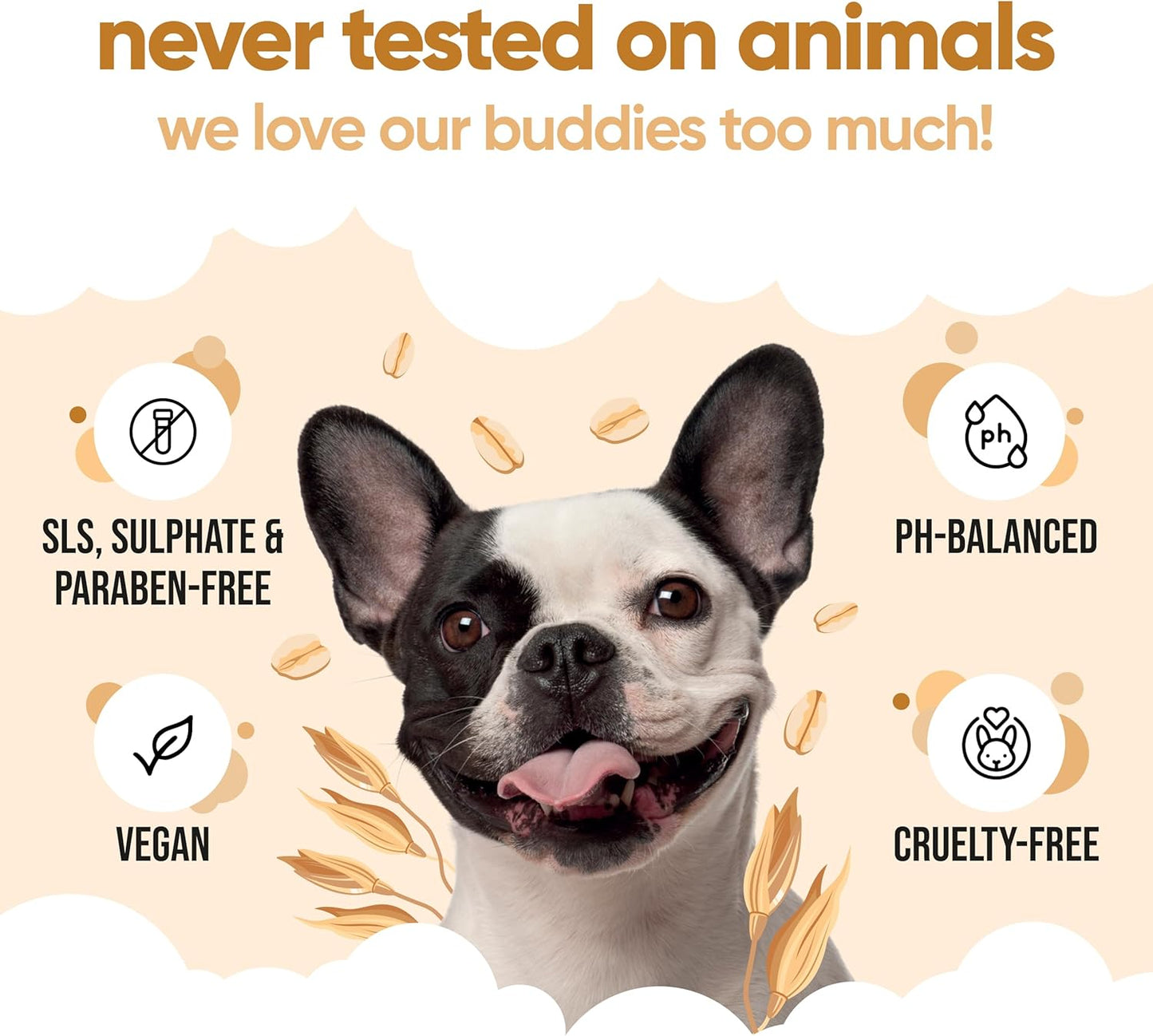 Oatmeal Dog Conditioner (16.90oz) Made with Aloe Vera, Argan Oil & Pro Vitamin B5 to Detangle Matted Coats & Relieve Sensitive & Itchy Skin, Suitable for Puppies from 8 Weeks, Vegan