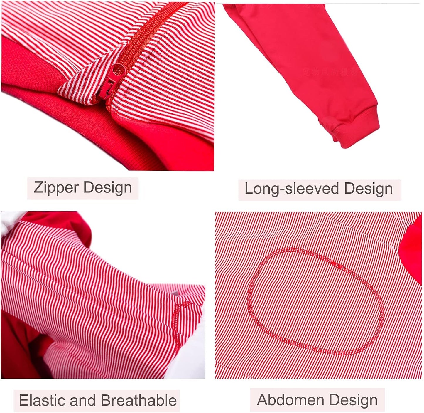 Yeapeeto Dog Onesie Surgery Recovery Suit for Large Medium Bodysuit Dogs Pajamas PJS Full Body for Shedding, Prevent Licking, Wound Protection, Cone Alternative (5XL, Red)