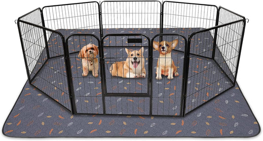 Sunheir Washable Pee Pads for Dogs 72"x72", Extra Large Reusable Puppy Pads Pet Training Pads for Dog Playpen, Waterproof Pee Pads for Puppy Playpen, Whelping Pad, Dog Playpen Indoor - Deep Grey