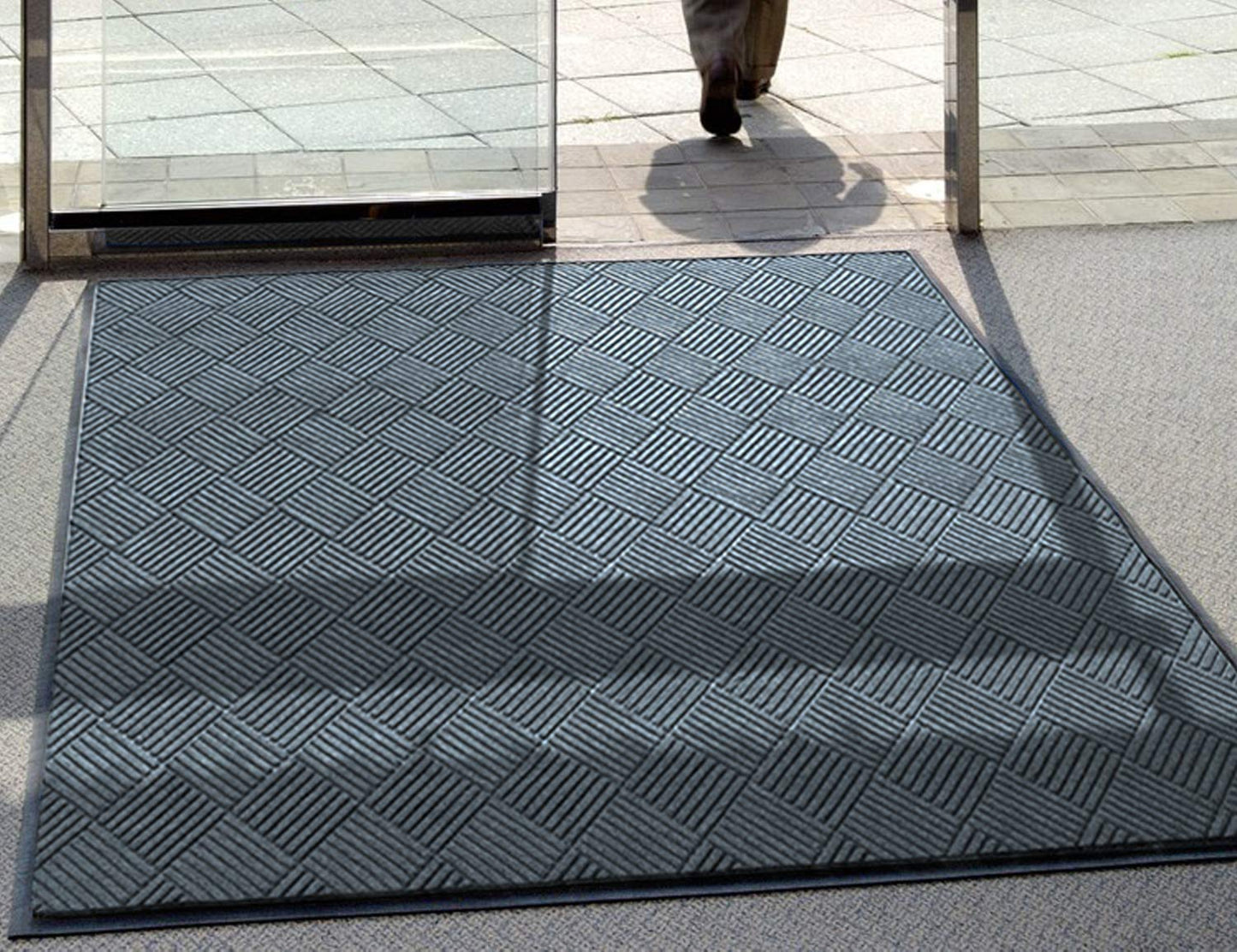 WaterHog Diamond-Pattern Commercial Grade Entrance Mat, Indoor/Outdoor Floor Mat 3' Length x 2' Width, Bluestone by M+A Matting
