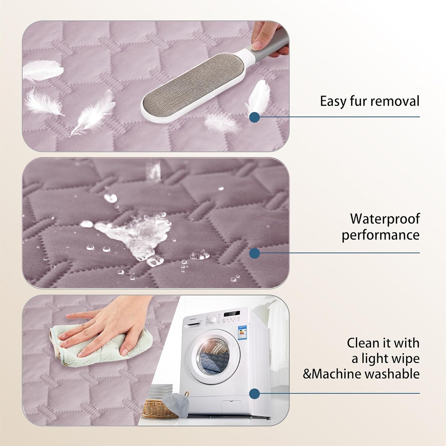 gogobunny 100% Double Sided Waterproof Dog Blanket Soft Pet Bed Cover Reversible Protect Furniture Couch Sofa Car for Puppy Large Dog Cat (Dark Sea Fog/Light Sea Fog, 68x82 Inch (Pack of 1))