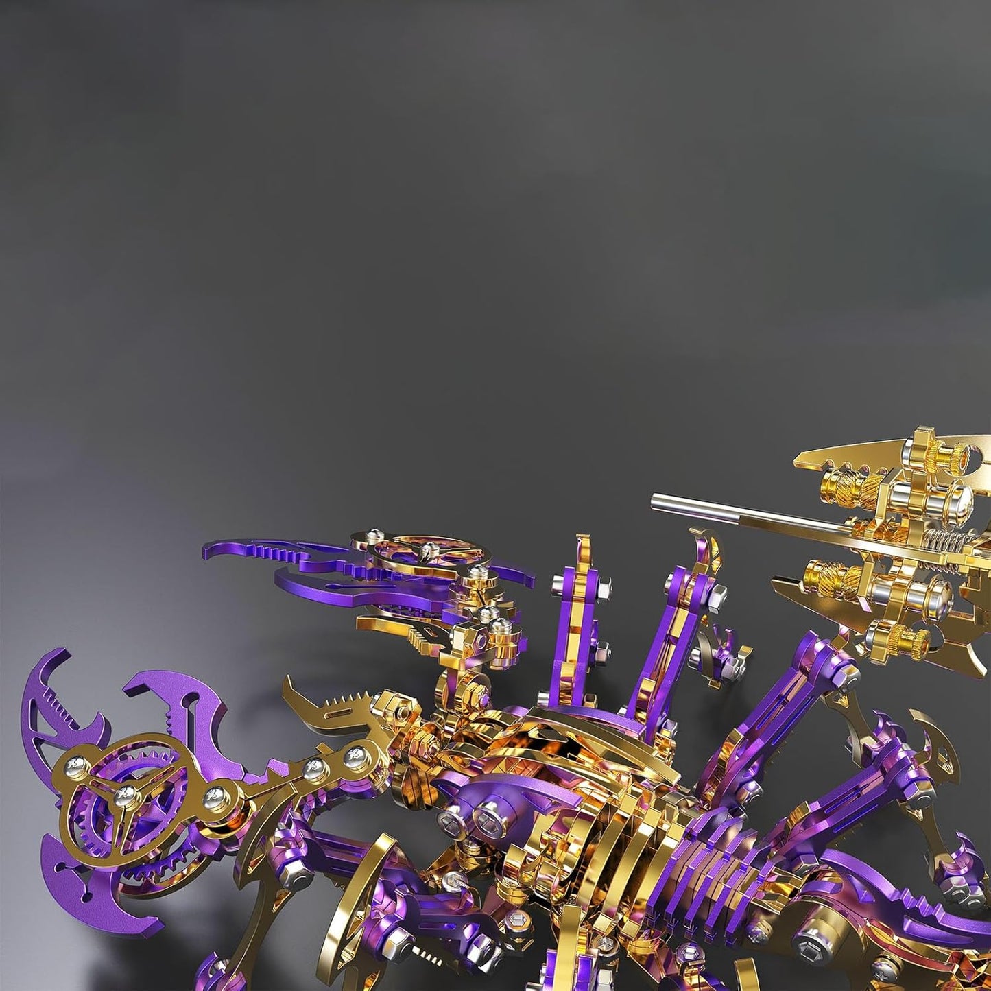 Scorpion 3D Metal Puzzles Kits for Adults Teens – 454 Pcs – Mechanical Assembly Models – 4 Hours to Build – Ideal for Gifts and Decorations (Gold Purple)