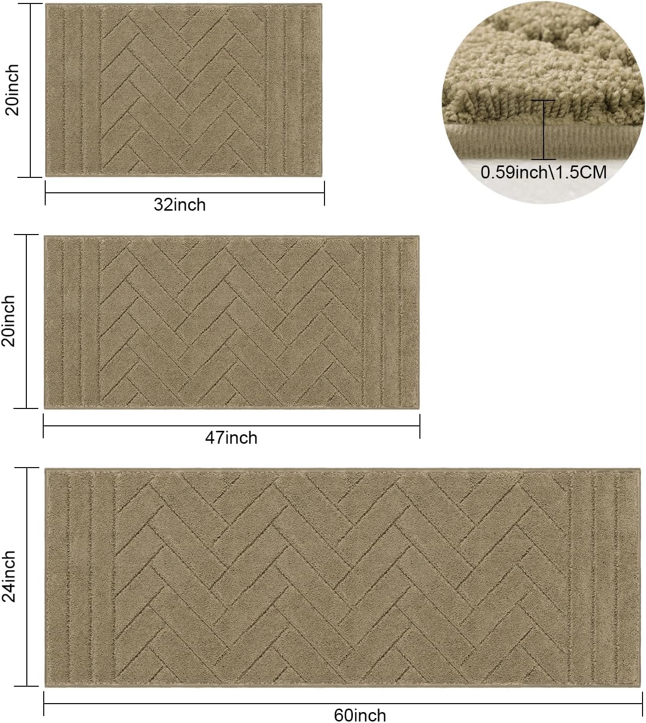 Tindbea Dog Mat for Muddy Paws,Absorbs Moisture Dirt Non-Slip Washable Mud Mat for Dogs,Soft Rubber Backing Front Inside Pet Rug for Entryway, Mud Dog Paws, Patio(20"x31.5",Light Taupe)