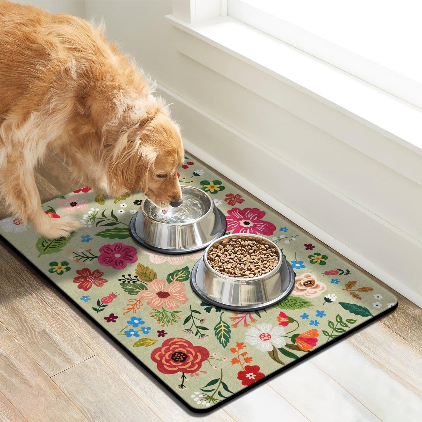 Dog Food Mats for Floors, Absorbent Dog Bowl Mat for Food and Water Dispenser Mat, Quick Dry Cat Food Mat Pet Supplies