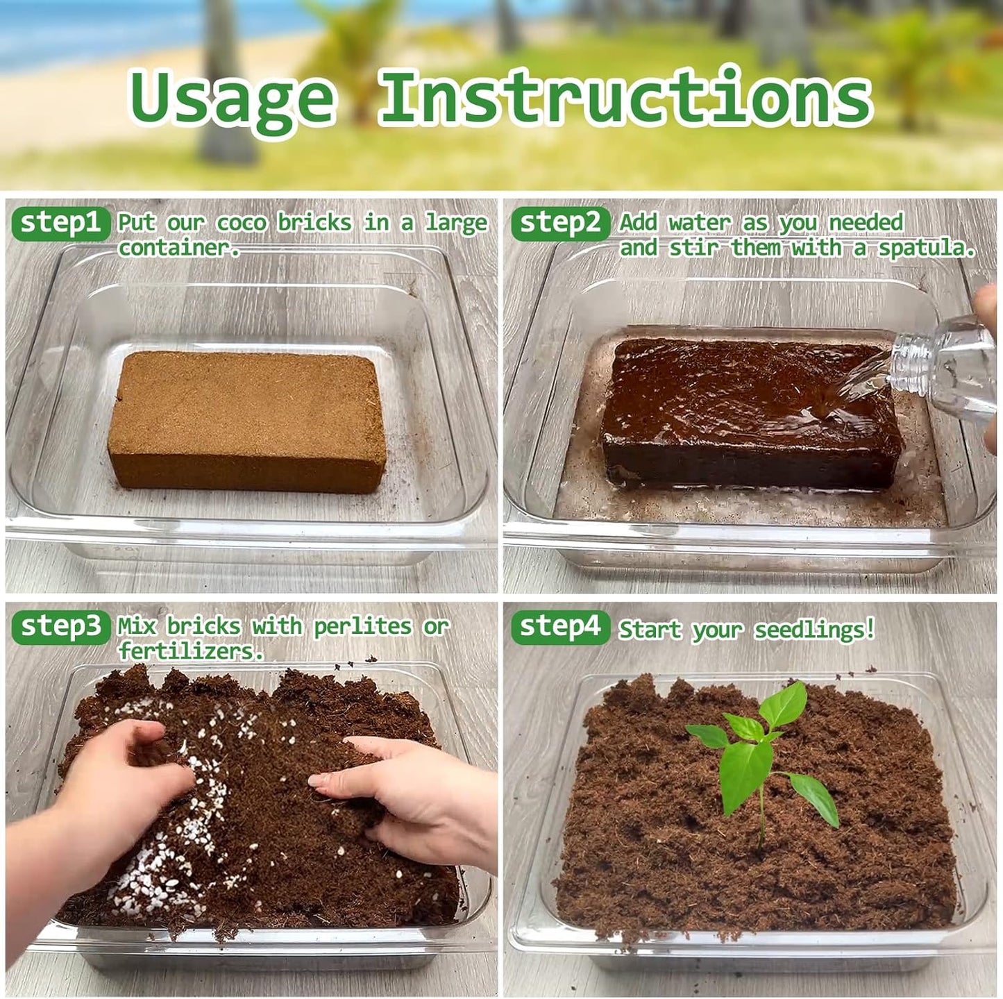 Riare 12pcs Organic Coco Coir Bricks Soil Blocks- 100% Natural Compressed Coco Peat Brick Coconut Fiber Substrate with Low EC& pH Balance, High Expansion Coco Coir Pith Coconut Husk for Garden