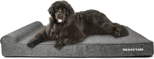 The Dog’s Bed Orthopedic Headrest Dog Bed XXXL Grey Linen 64x44, Memory Foam, Pain Relief for Arthritis, Hip & Elbow Dysplasia, Post Surgery, Lameness, Veterinary Approved, Waterproof Washable Cover