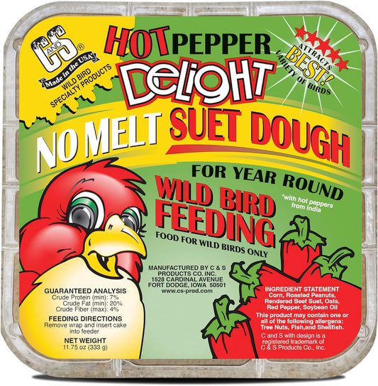C&S Hot Pepper Delight No Melt Suet Dough 11.75 Ounces, 8 Pack