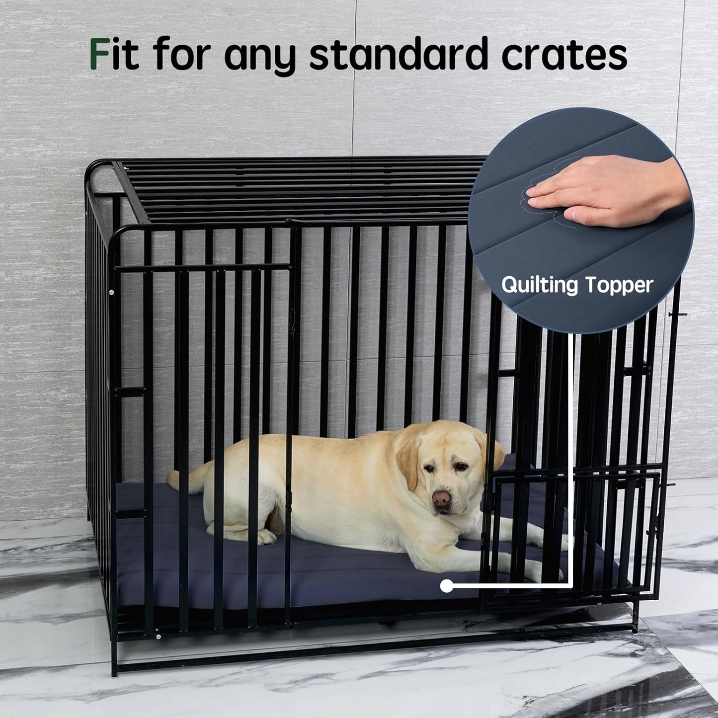 BALANCE Dog Crate Bed, Orthopedic Dog Bed Pad with Waterproof Liner, Washable Crate Foam Pet Mat for Large, Medium, Puppy Dogs Breeds, Periscope, 36"x23"x1.6"