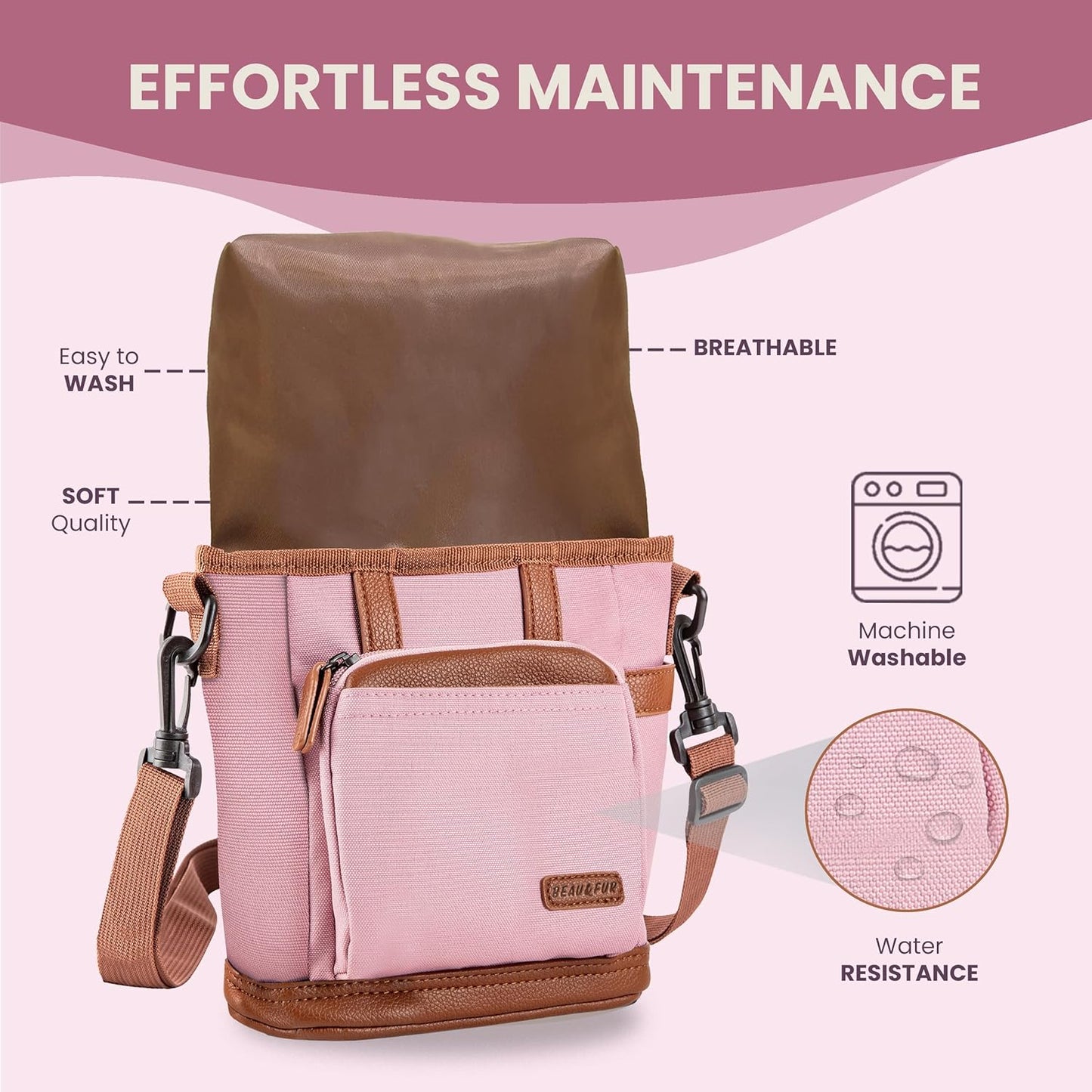 BEAU&FUR Dog Treat Pouch with Clicker for Training - Hands-Free Dog Treat Bag with Magnetic Closure, Built-in Poop Bag Holder Pocket