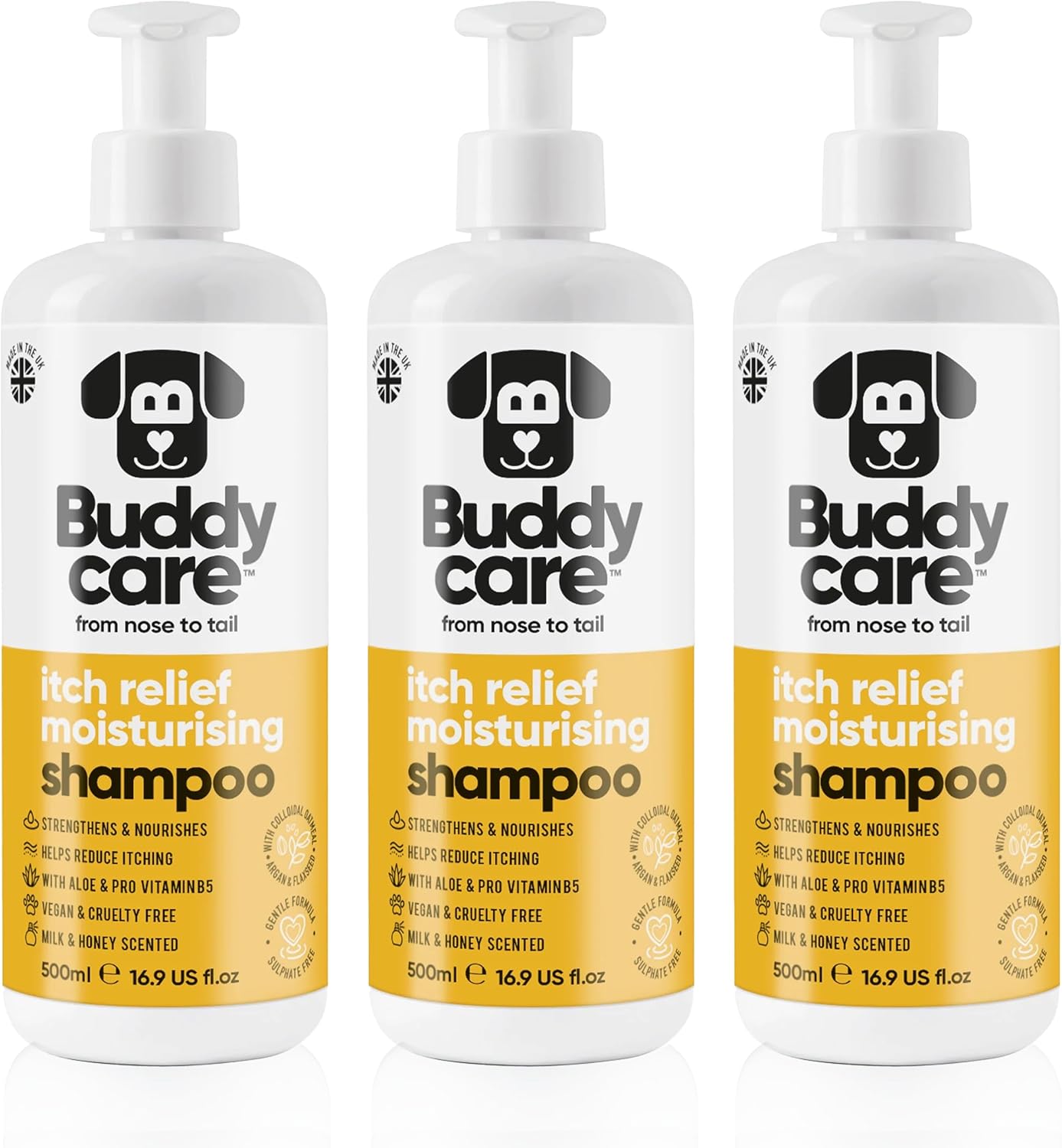 Itch Relief Dog Shampoo by Buddycare | with Aloe Vera and Pro Vitamin B5 (50.72oz)