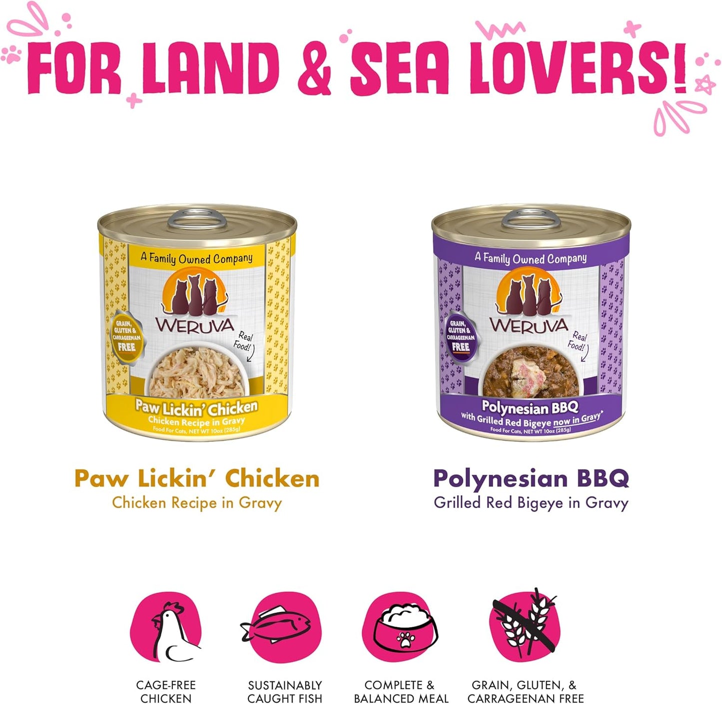 Weruva Classic Cat Food, Wowzer Meowzer Variety Pack, 10oz Cans (Pack of 12)