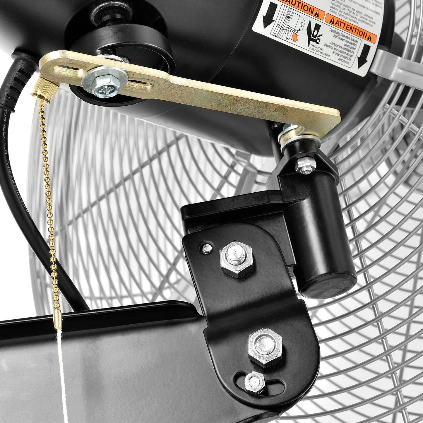 Global Industrial Deluxe Wall Mount Fan, 30" Diameter, Fixed and Oscillating Head, 3 Speed, 10,000 CFM at 1100 RPM, 1/2 HP, Tilting Head, For Indoor Use Only