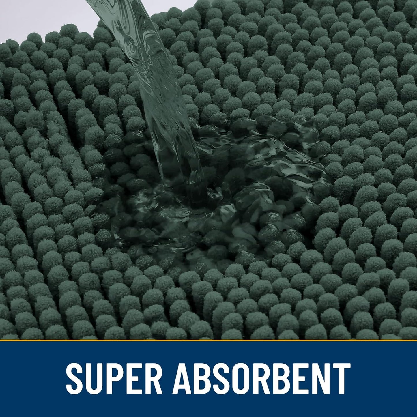 Smiry Dog Door Mat for Muddy Paws 47x32, Absorbs Moisture and Dirt Doormat, Non-Slip Washable Quick Dry Chenille Front Door Mat Indoor Entrance, Entryway Carpet for Inside Floor, Green