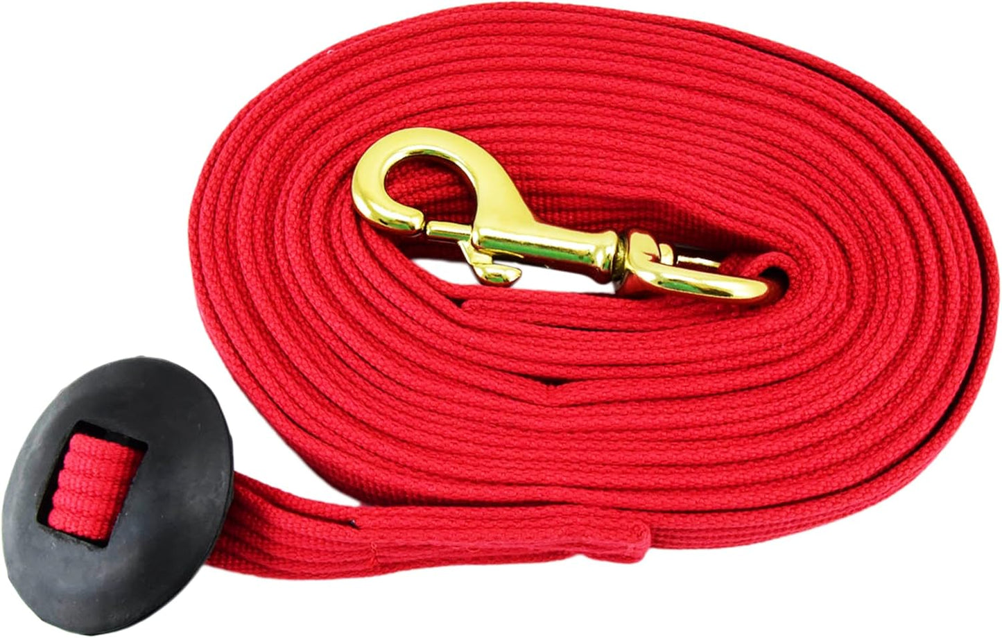 Southwestern Equine Lunge Line for Horses Cotton Horse Lunge Line with Bolt Snap & Rubber Stop (Red, 24')