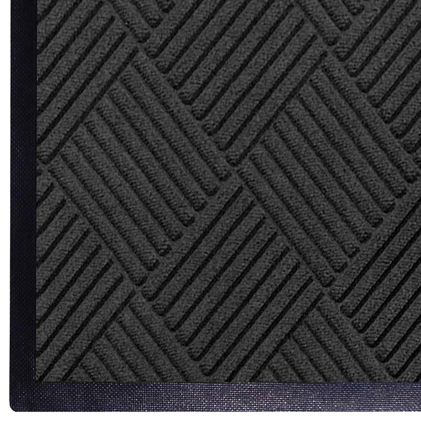 M+A Matting WaterHog Diamond | Commercial-Grade Entrance Mat with Rubber Border – Indoor/Outdoor, Quick Drying, Stain Resistant Door Mat (Charcoal, 6' x 6')