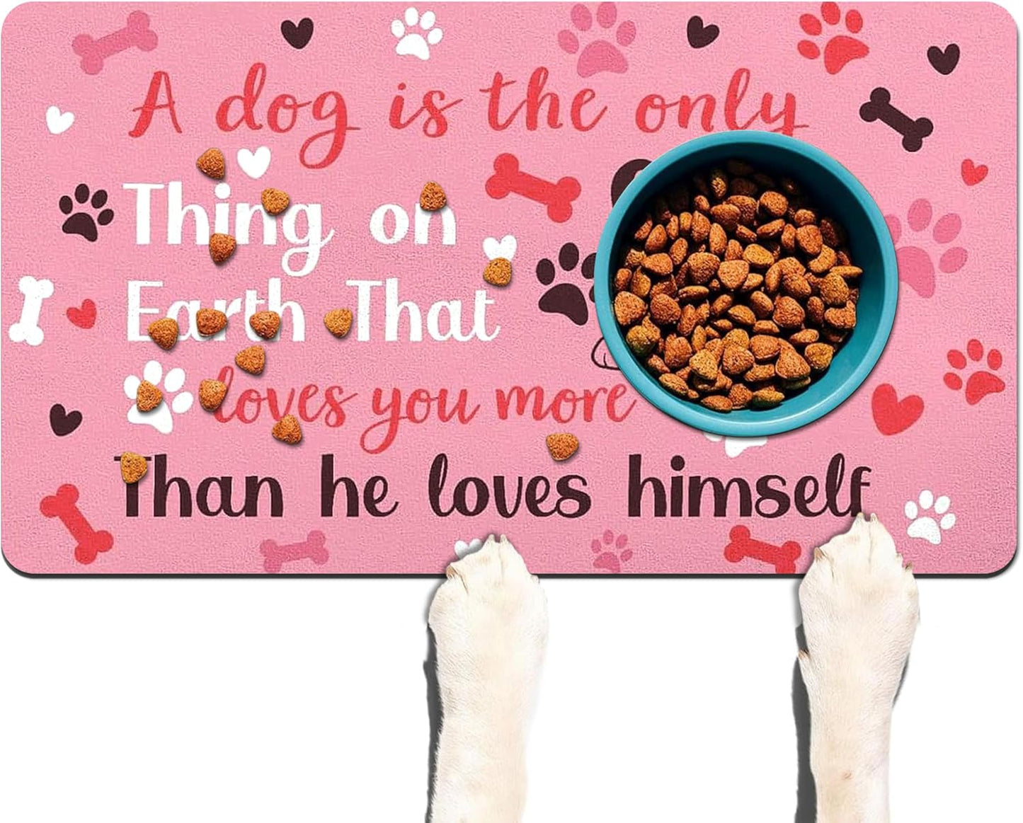 Pet Feeding Mat for Floors Waterproof Dog Mat for Food and Water Absorbent Quick Dry Non Slip mat for Cat Bowls