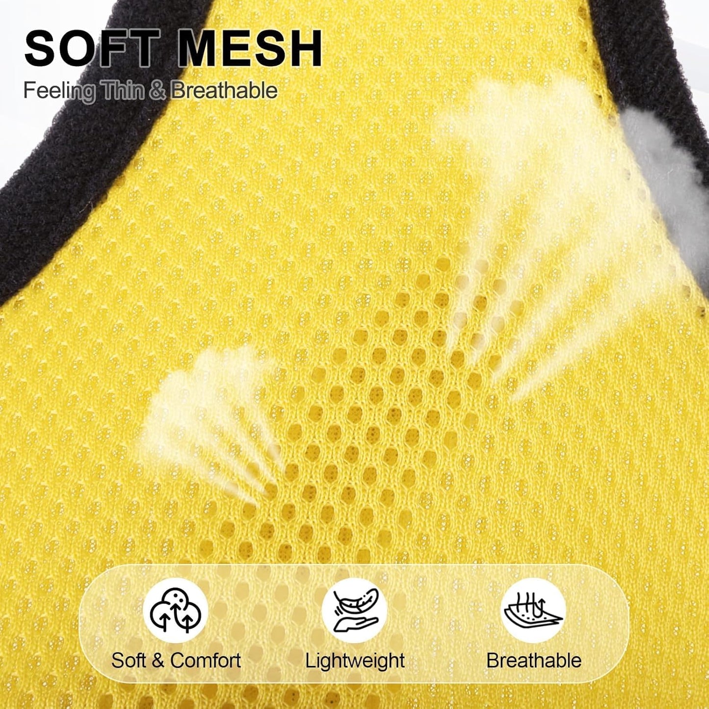 BINGPET No Pull Dog Harness, Soft Mesh Breathable All Weather Vest, Safety Protection Design, Durable Adjustable Step-in Easy Walk Harness for Small Dogs (Yellow, XS)