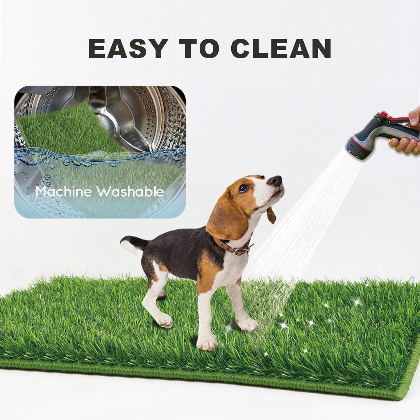 Dog Grass Pad with Tray Large 34’’×23’’, Dog Potty with Ultra-Absorbent Artificial Grass for Dogs with Hemmed Edge, Pee Pads for Dogs, Realistic, Odor Free, Litter Box for Balcony