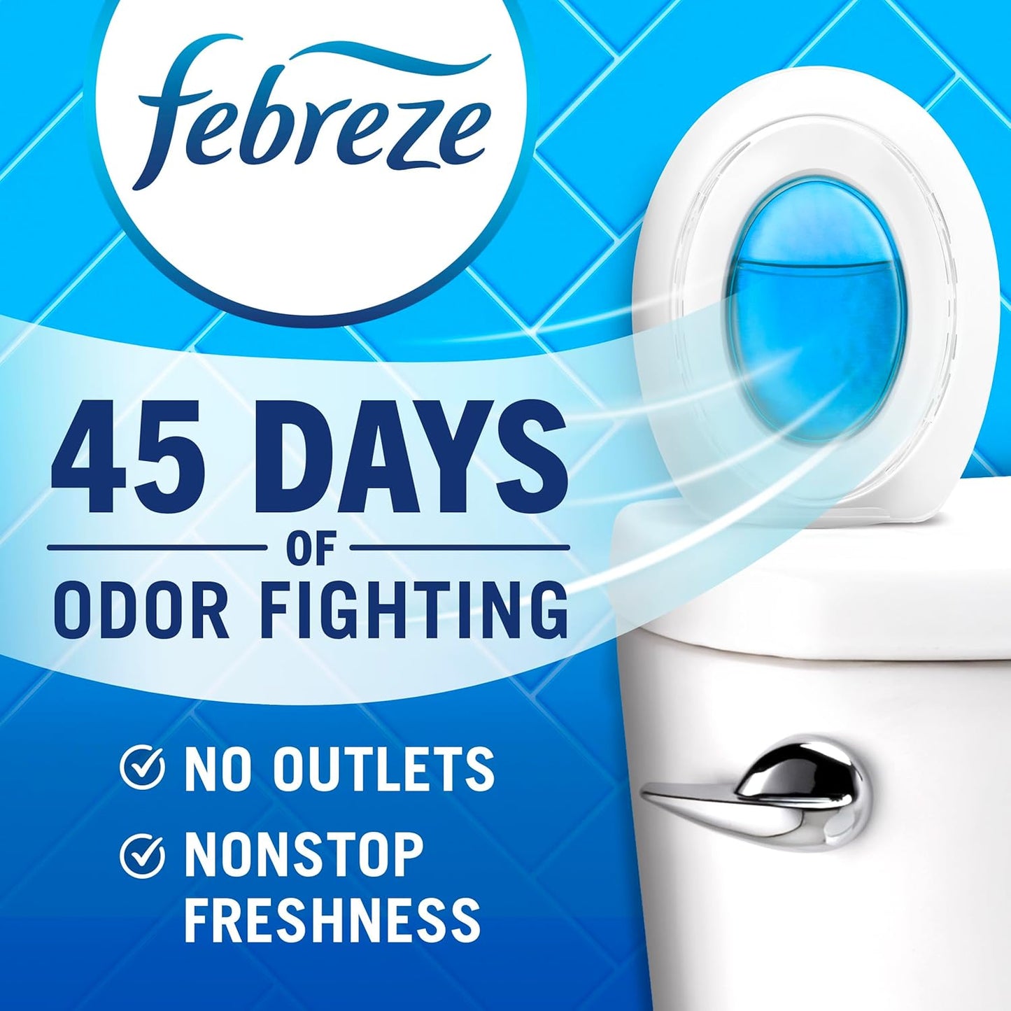 Febreze Bathroom Air Freshener, Odor-Fighting, Plug In Alternative, Air Fresheners for Home and Bathroom and Kitchen, Closet Air Fresheners, Linen & Sky Scent, 4 Count