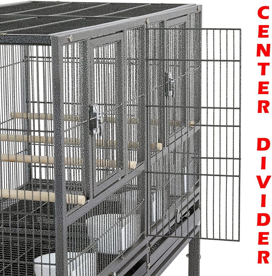 1/2/3-Combo Stacker Center Divided Breeder Breeding Bird Flight Double Rolling Cage Side Nesting Box Doors for Aviaries Canaries Cockatiels Lovebirds Finches Budgies Small Parrots