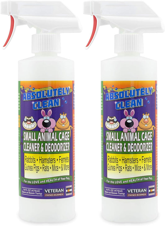 Amazing Small Animal Cage Cleaner, Just Spray/Wipe, Easily Removes Messes & Odors - Hamster Cages, Mice, Rat Cage, Guinea Pig Cage, Rabbit Cage, Ferret Cage, Dog Cage - USA Made