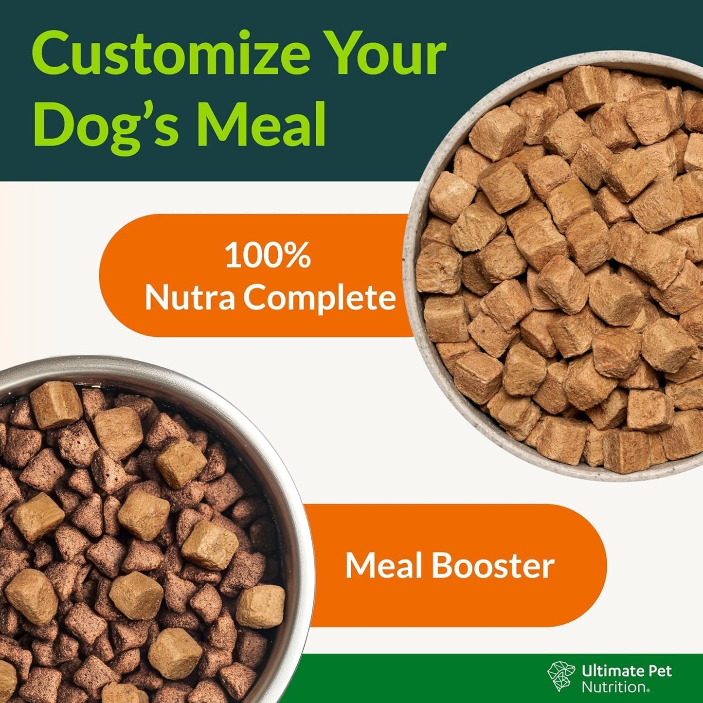 ULTIMATE PET NUTRITION Nutra Complete Freeze Dried Raw Dog Food, Veterinarian Formulated with Antioxidants, Prebiotics & Amino Acids (1 Pound, Chicken)