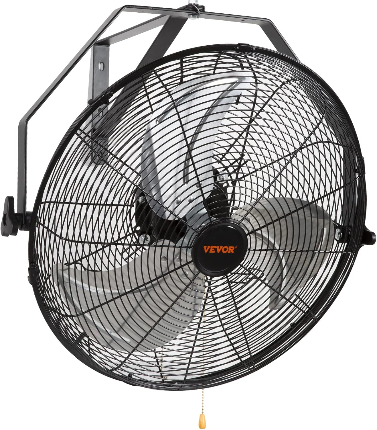 VEVOR 18 Inch Wall Mount Fan, 3-speed IP44 Waterproof, Max. 4150 CFM Wall Mounted Fan for Outdoor, Commercial, Residential, Greenhouse, Workshop, Patio, Black, ETL Listed