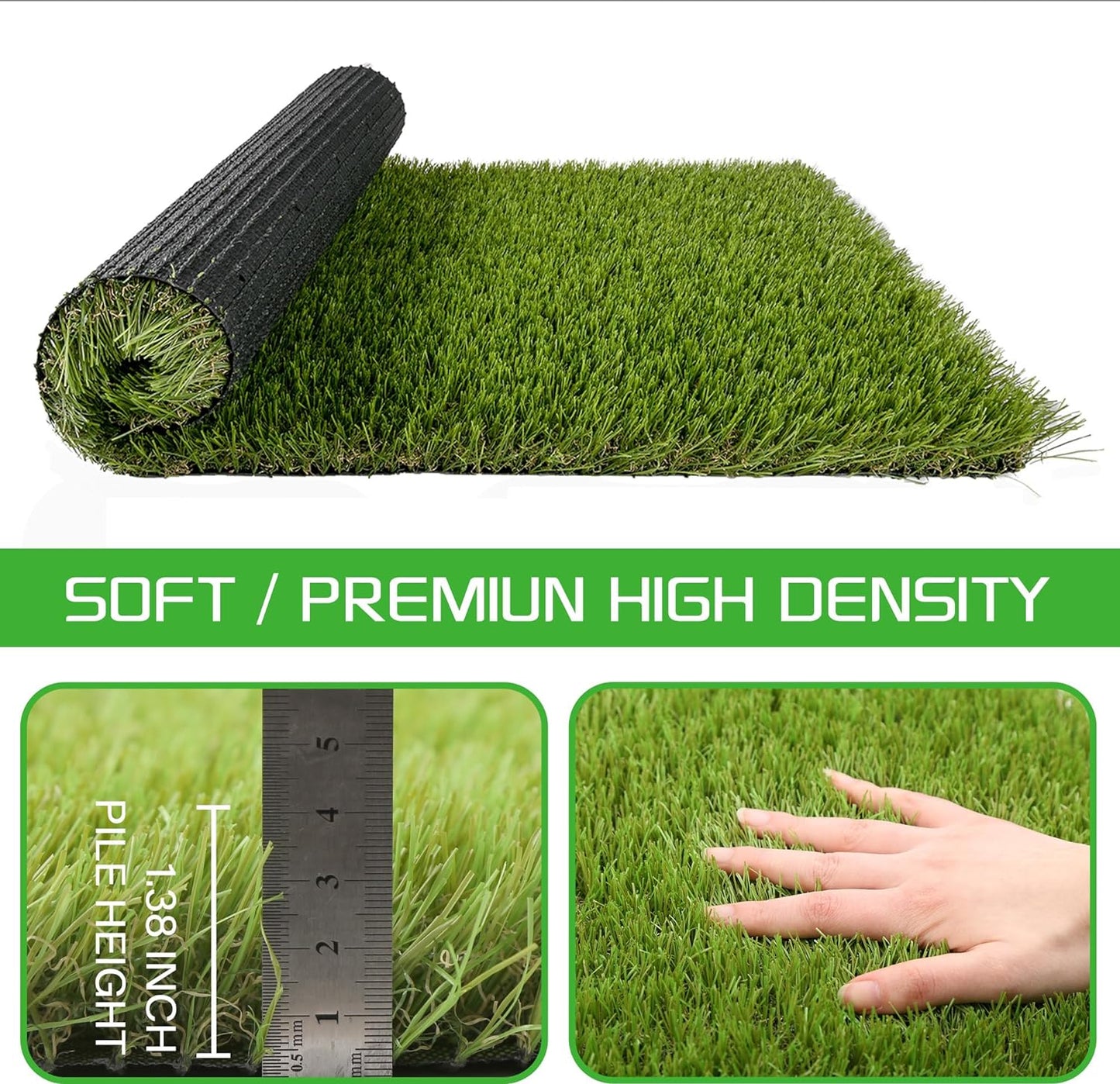 Artificial Grass Turf for Dogs 5 ft x 10 ft,1.38 inch Extra Large Fake Grass Pee Pad for Puppy Potty Training，Faux pet Grass Rug for Indoor/Outdoor Patio,Turf Grass Mat for Dogs Potty.