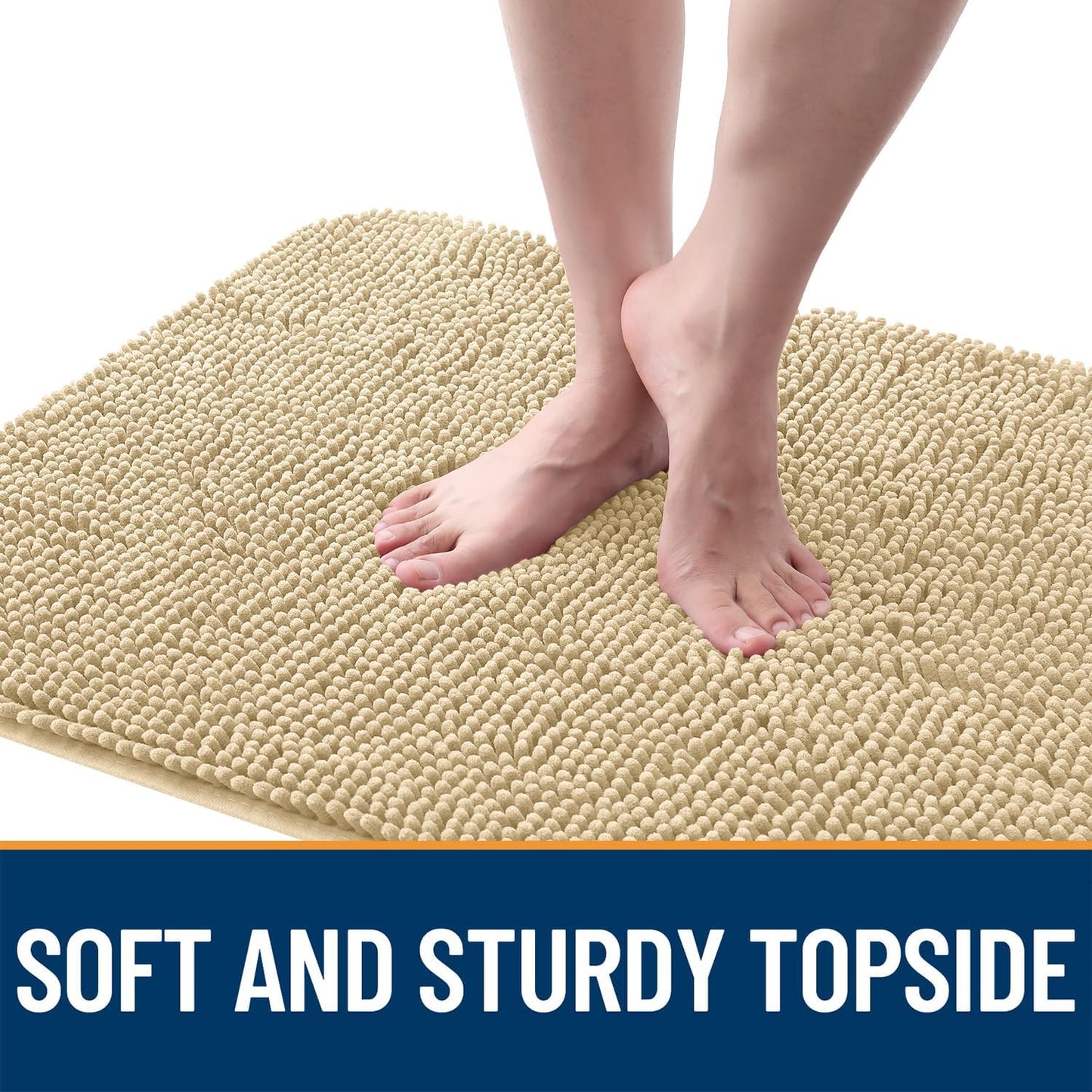 OLANLY Dog Door Mat for Muddy Paws 30x20, Absorbs Moisture and Dirt, Absorbent Non-Slip Washable Doormat, Quick Dry Chenille Mud Mat for Dogs, Entry Indoor Entryway Carpet for Inside Floor, Sand