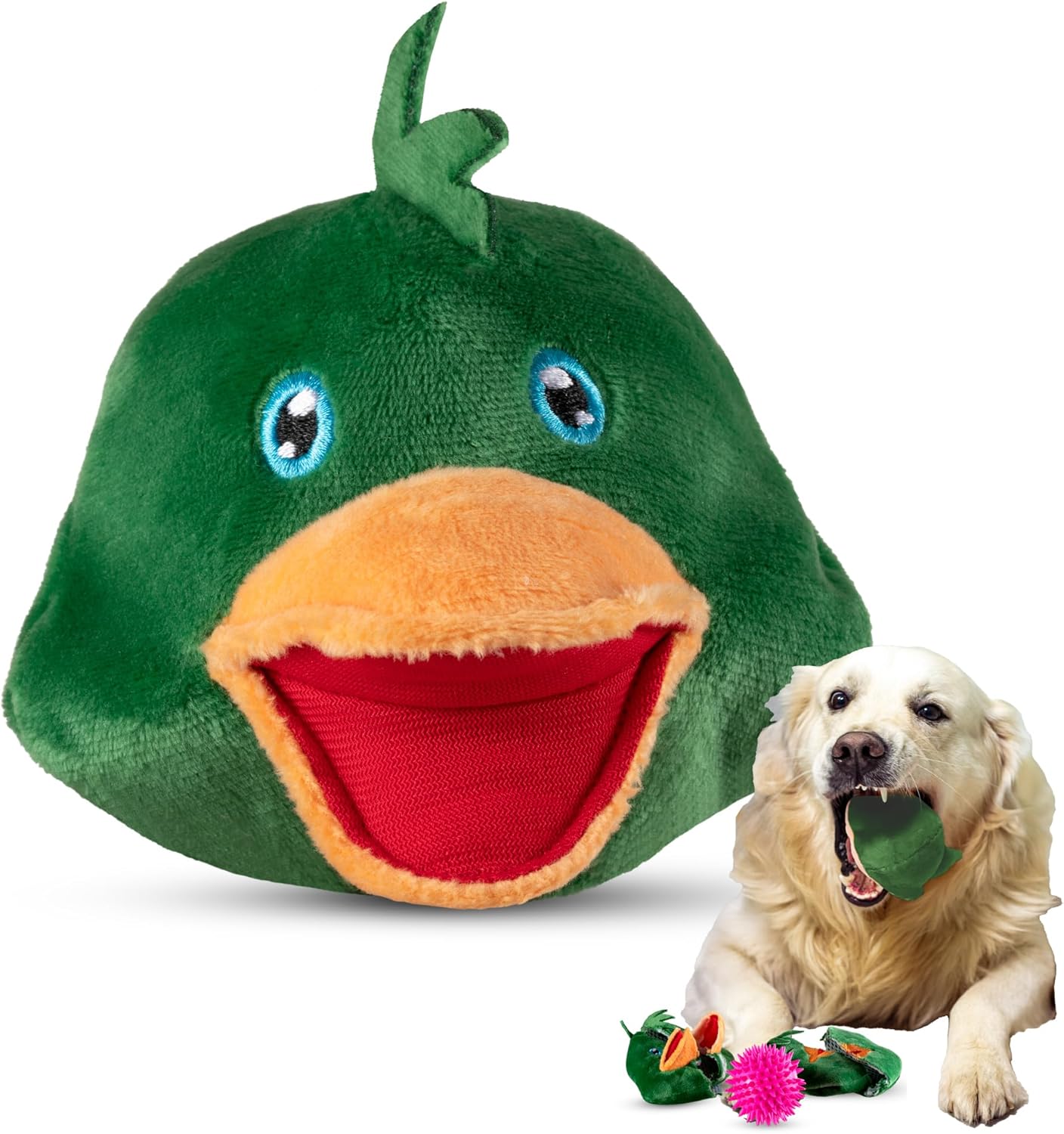 Dog Toys for Aggressive Chewers (3in1) - Squeaky Toys Interactive for Medium Dogs, Large & Small Breeds - Puppy Teething Chew Toy - Juguetes Perros - Duck