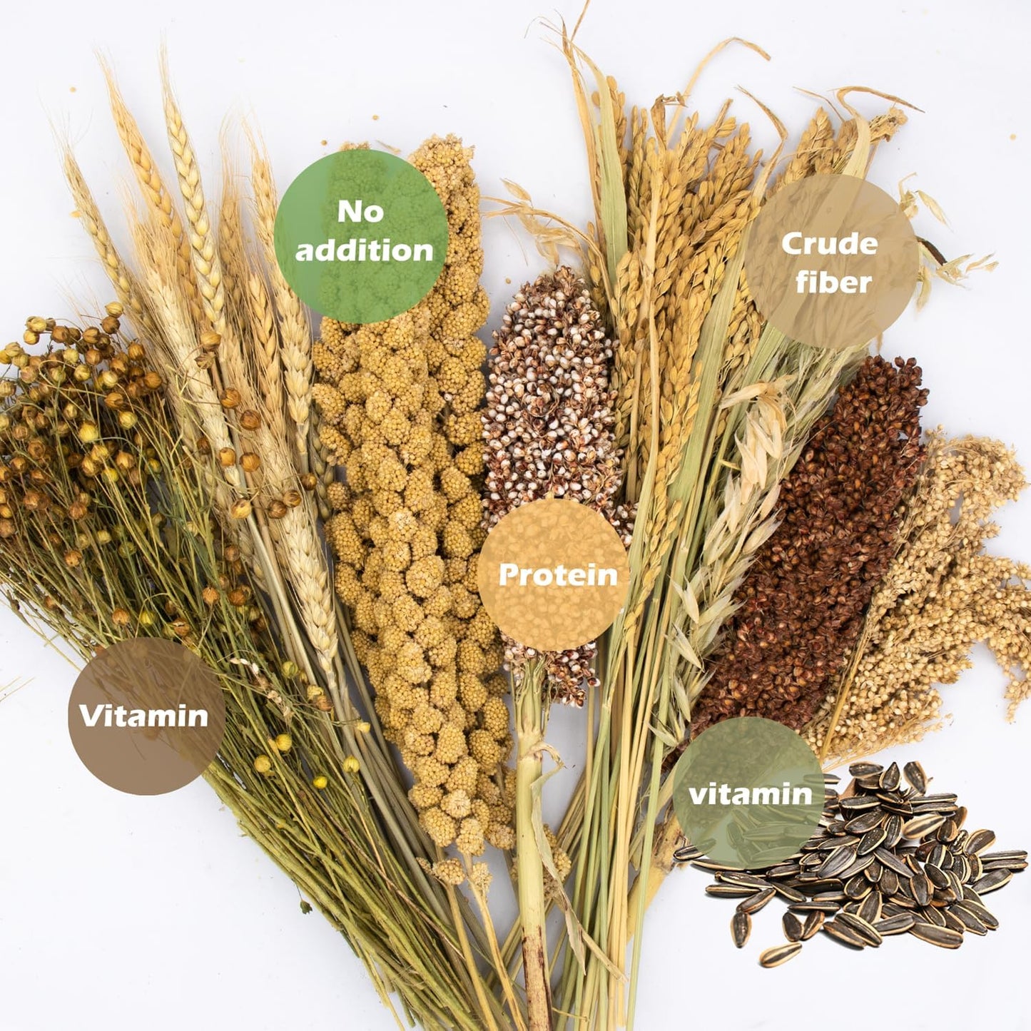 Natural Ear of Grain Flower&Herb Bedding Mate Habitat Decor, Adding Fun Hamster Accessories for Hamsters Gerbils Lemming