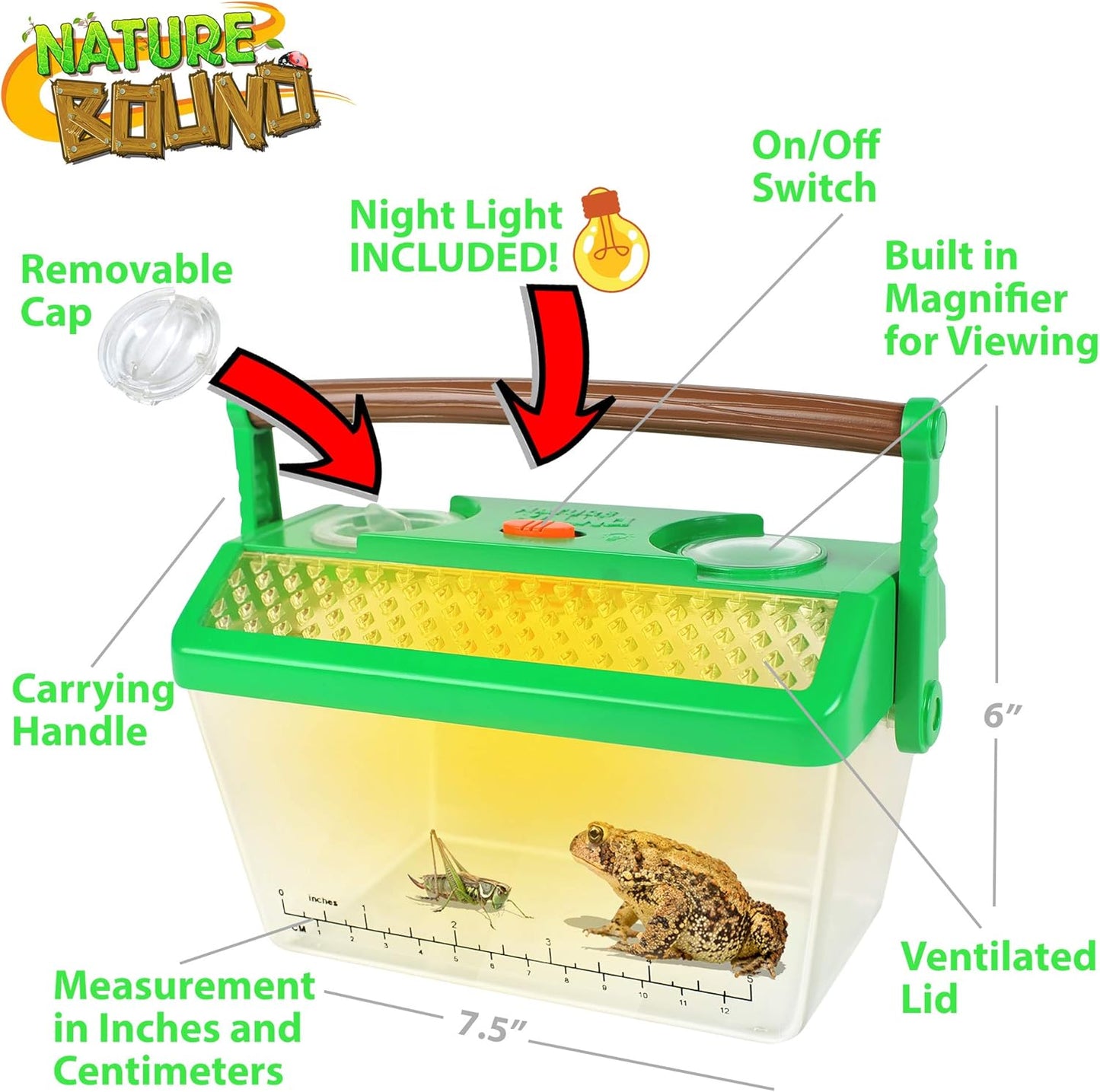 Nature Bound Bug Catcher Critter Barn Habitat | Bug Catcher Kit for Kids | Outdoor Nature Exploration Toys | Indoor/Outdoor Insect Collecting with Light Kit | STEM Toy for Boys & Girls Ages 3+