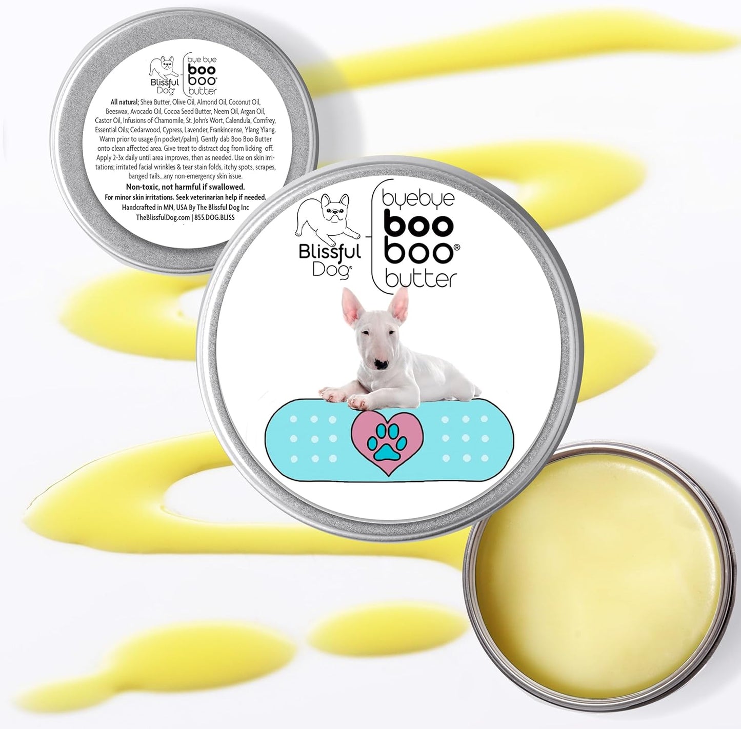 The Blissful Dog 8 oz TIN Bull Terrier Booboo Butter