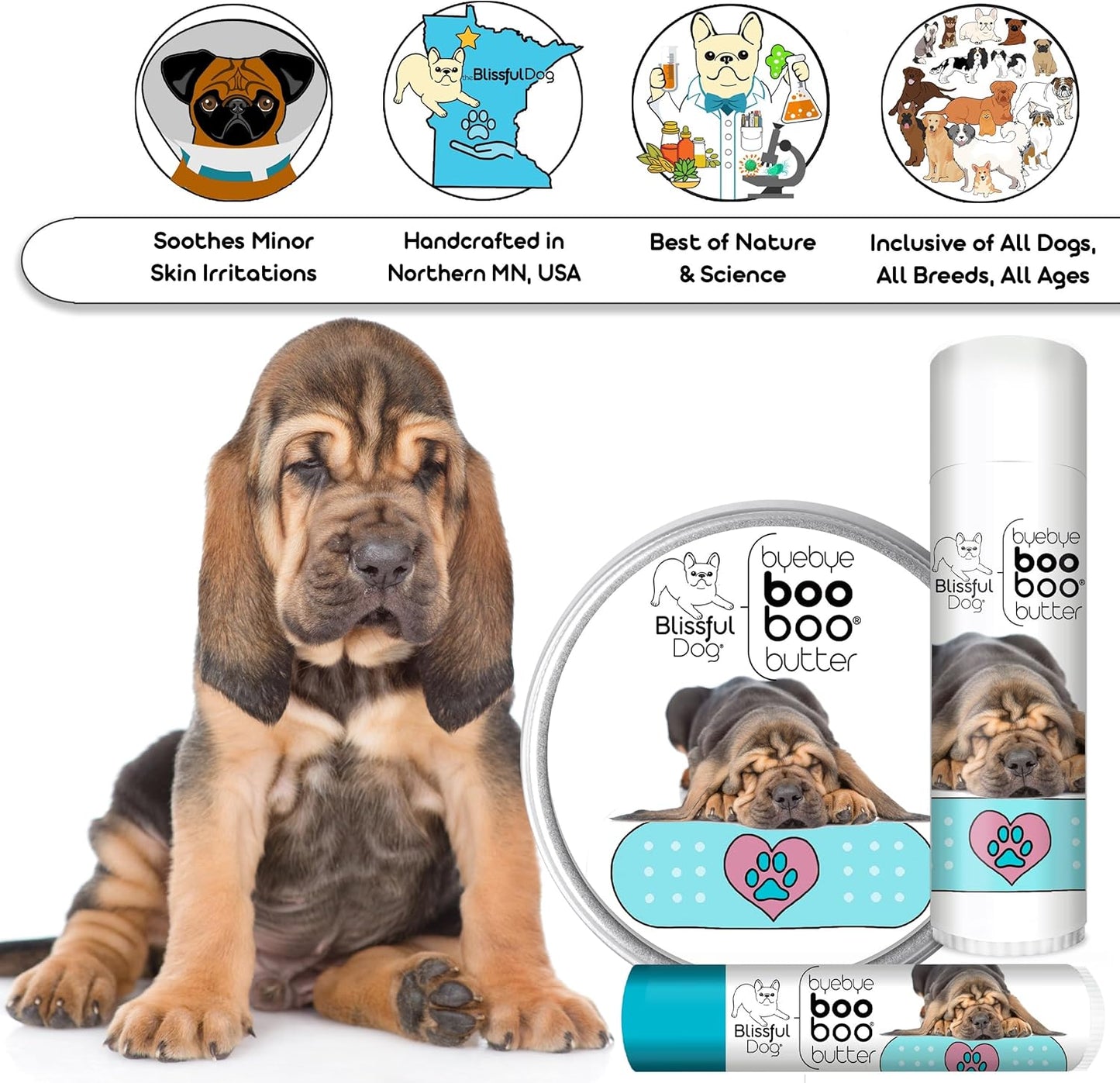 The Blissful Dog 2 oz TIN Bloodhound Booboo Butter