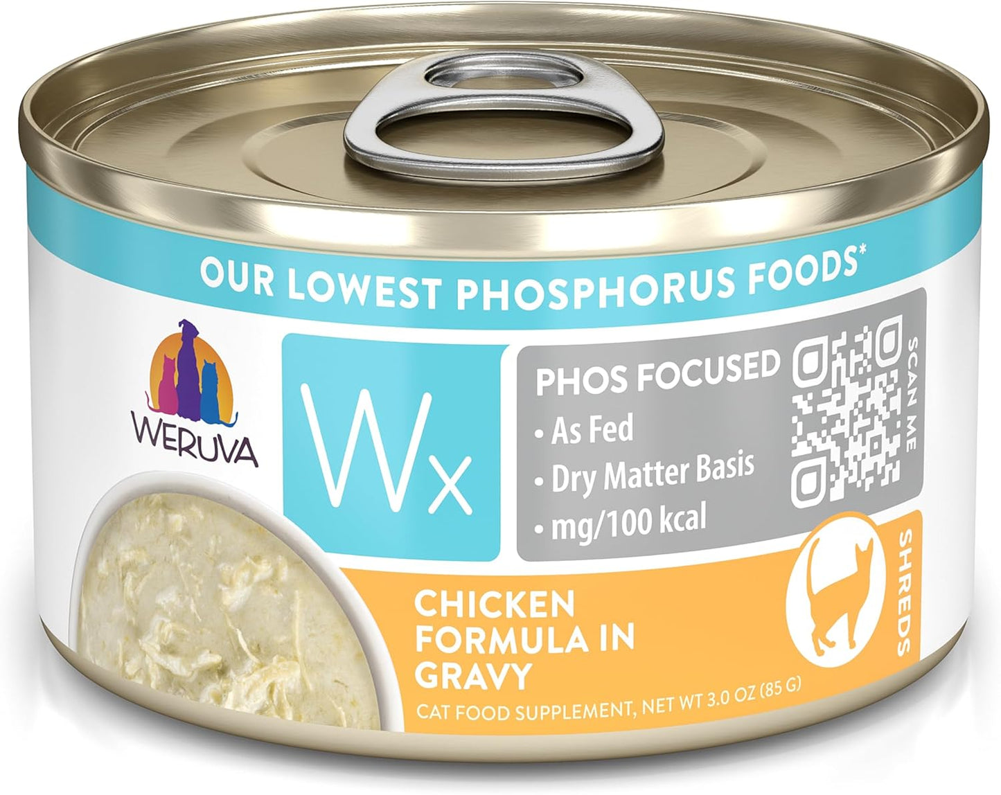 Weruva Wx Phos Focused, Chicken Formula in Gravy, 3oz Can (Pack of 12)