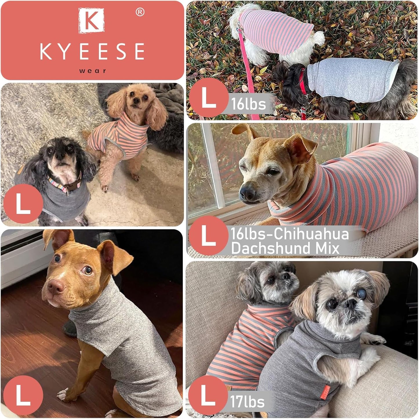 KYEESE 2Pack Dog Sweater Pullover Small Pet Sweaters Dog Sweaters for Small Dogs Girl Stretchy Pets Sweatshirt Warm Dachshund Clothes Soft Dogs Clothes Turtleneck Pet Coats