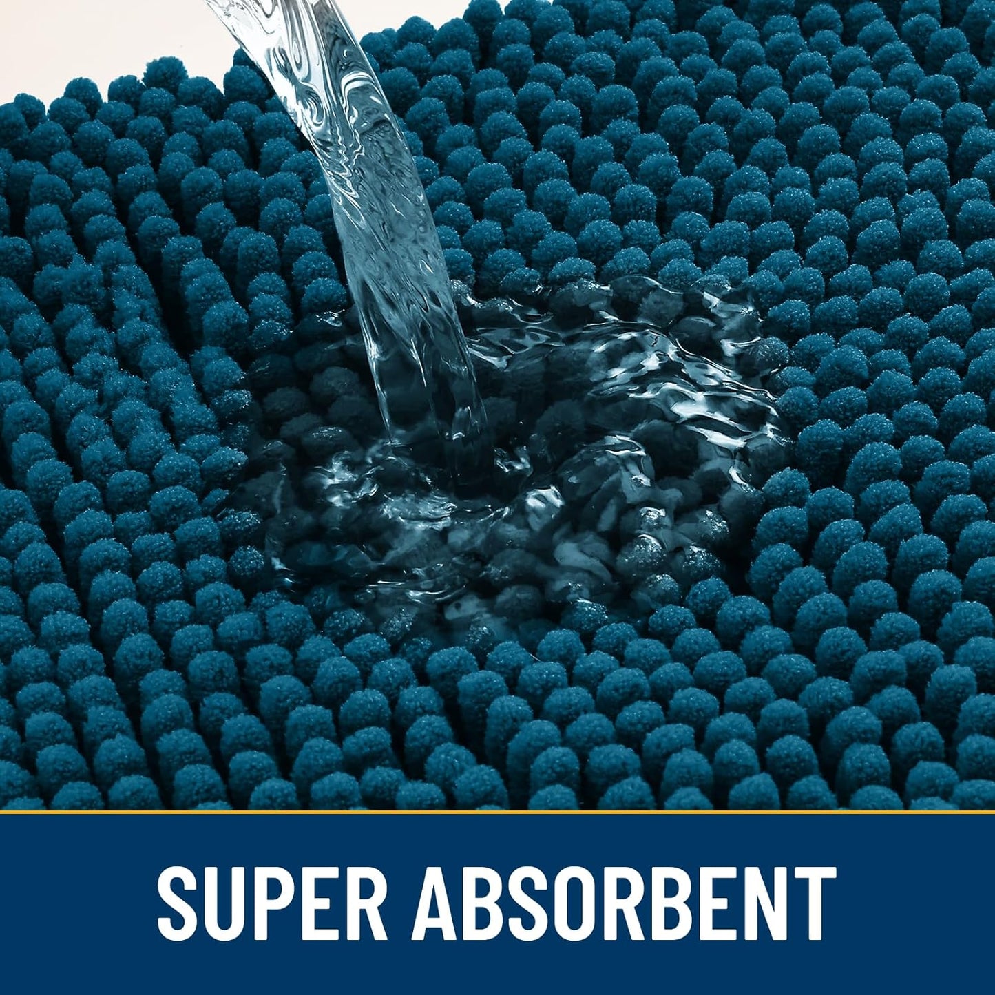 Smiry Dog Door Mat for Muddy Paws 30x20, Absorbs Moisture and Dirt Doormat, Non-Slip Washable Quick Dry Chenille Front Door Mat Indoor Entrance, Entryway Carpet for Inside Floor, Atlantic Blue