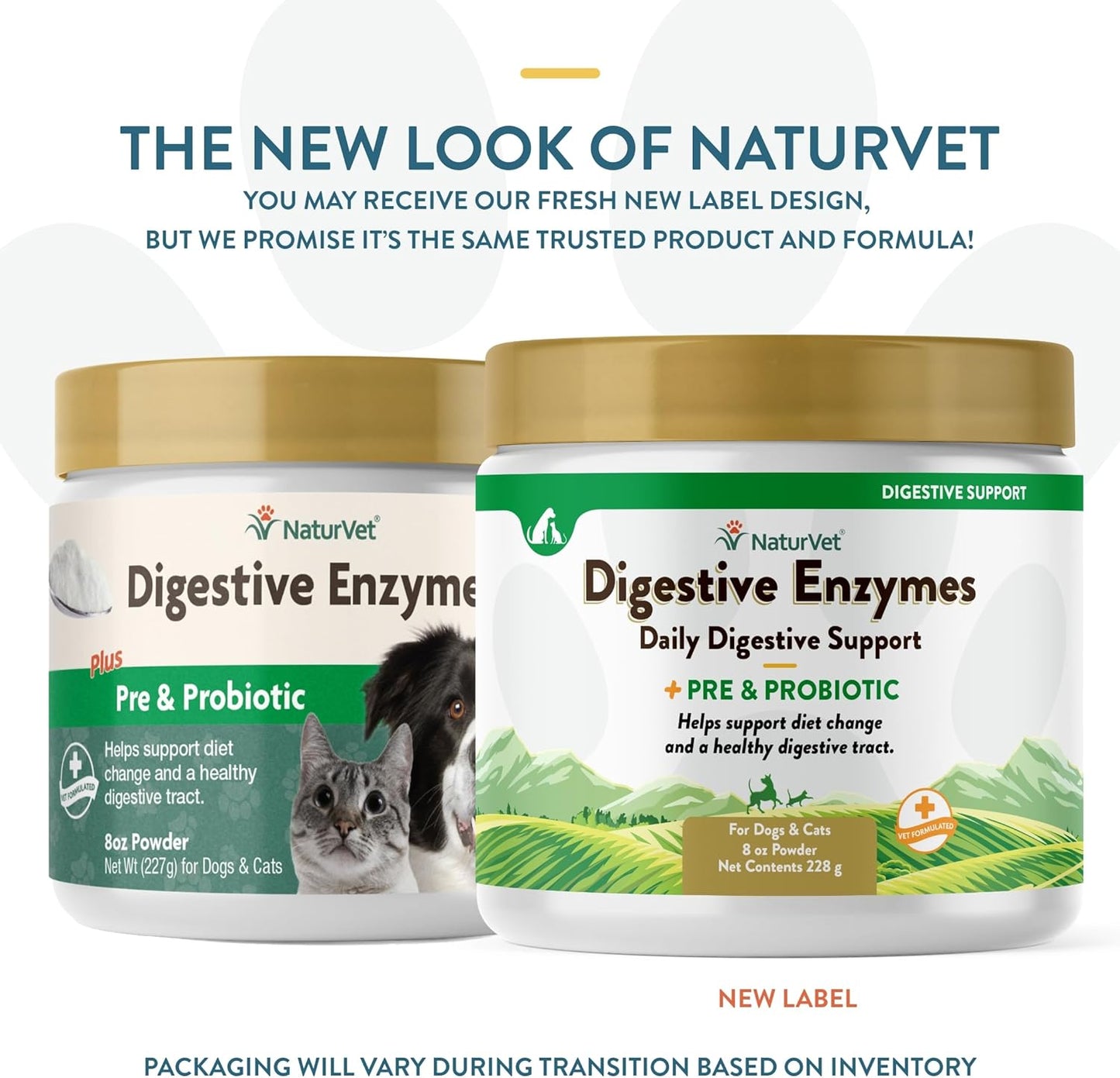 NaturVet – Digestive Enzymes for Dogs - Plus Probiotics & Prebiotics | Helps Support Diet Change & A Healthy Digestive Tract | for Dogs & Cats | 8 oz Powder
