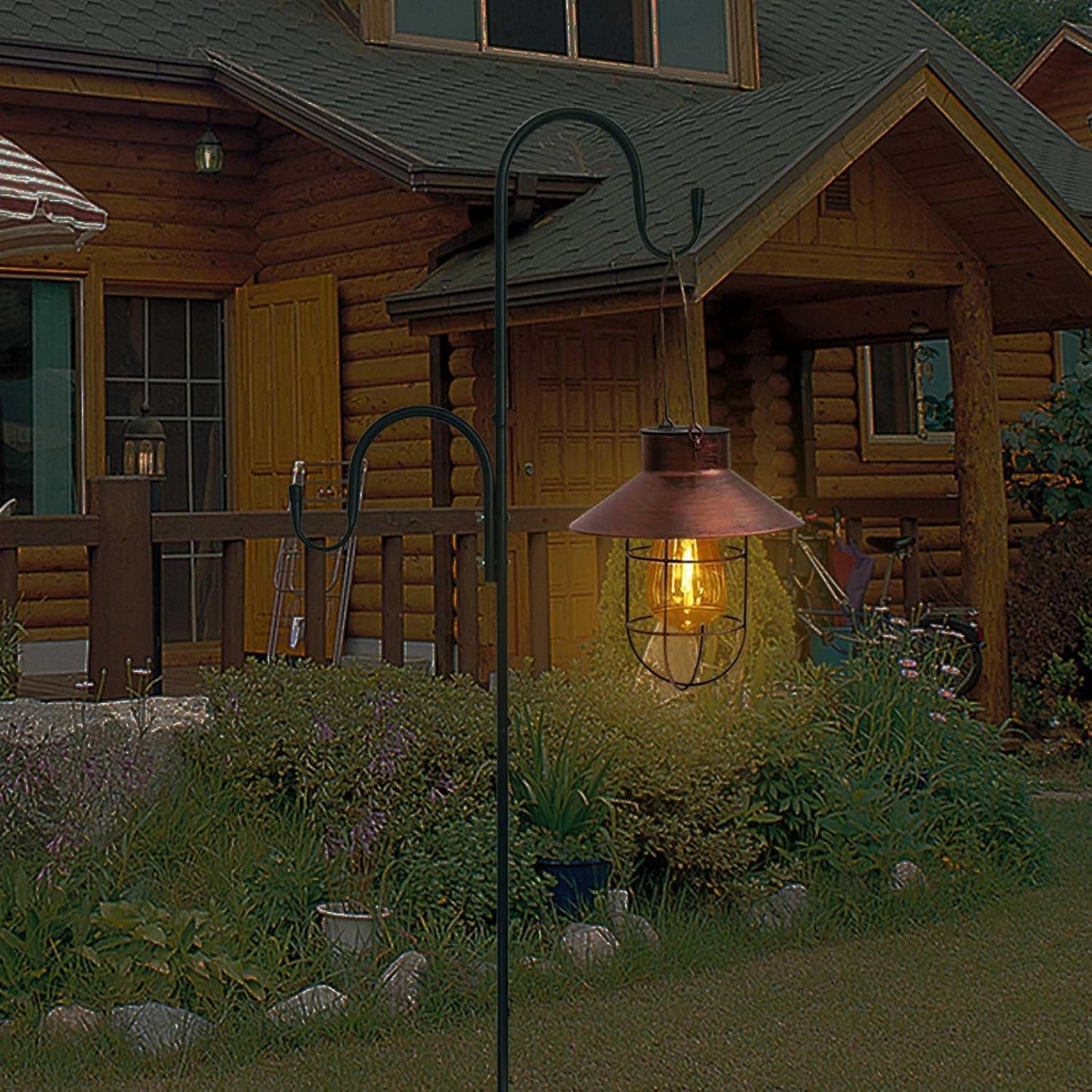 MIPON 2 Pack 78 Inch Double Shepherds Hooks for Outdoor Bird Feeder,Hanging Plants,Solar Light,Adjustable 78/62/46/30 Inch,3/4 Inch Width Heavy Duty Garden Shepards Hook