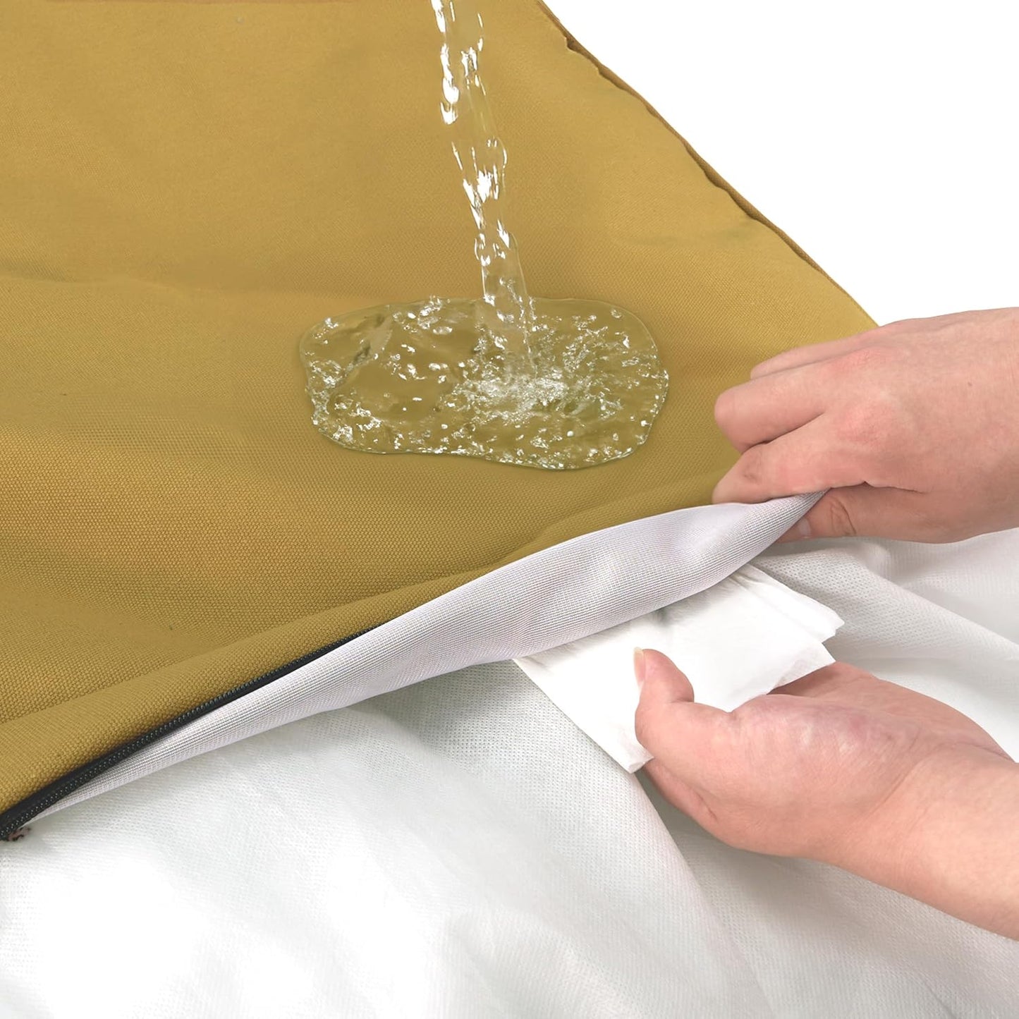 Sytopia 42-Inch Canvas Outdoor Dog Bed, Washable & Waterproof with Chew-Resistant Removable Cover, Ideal for Extra Large Dogs for Indoor, Outdoor, Crate, or Patio Use (Yellow)