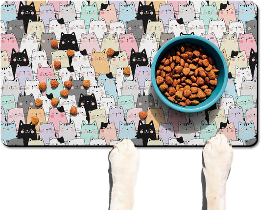 Pet Feeding Mat for Floors Waterproof Dog Mat for Food and Water Absorbent Quick Dry Non Slip mat for Cat Bowls