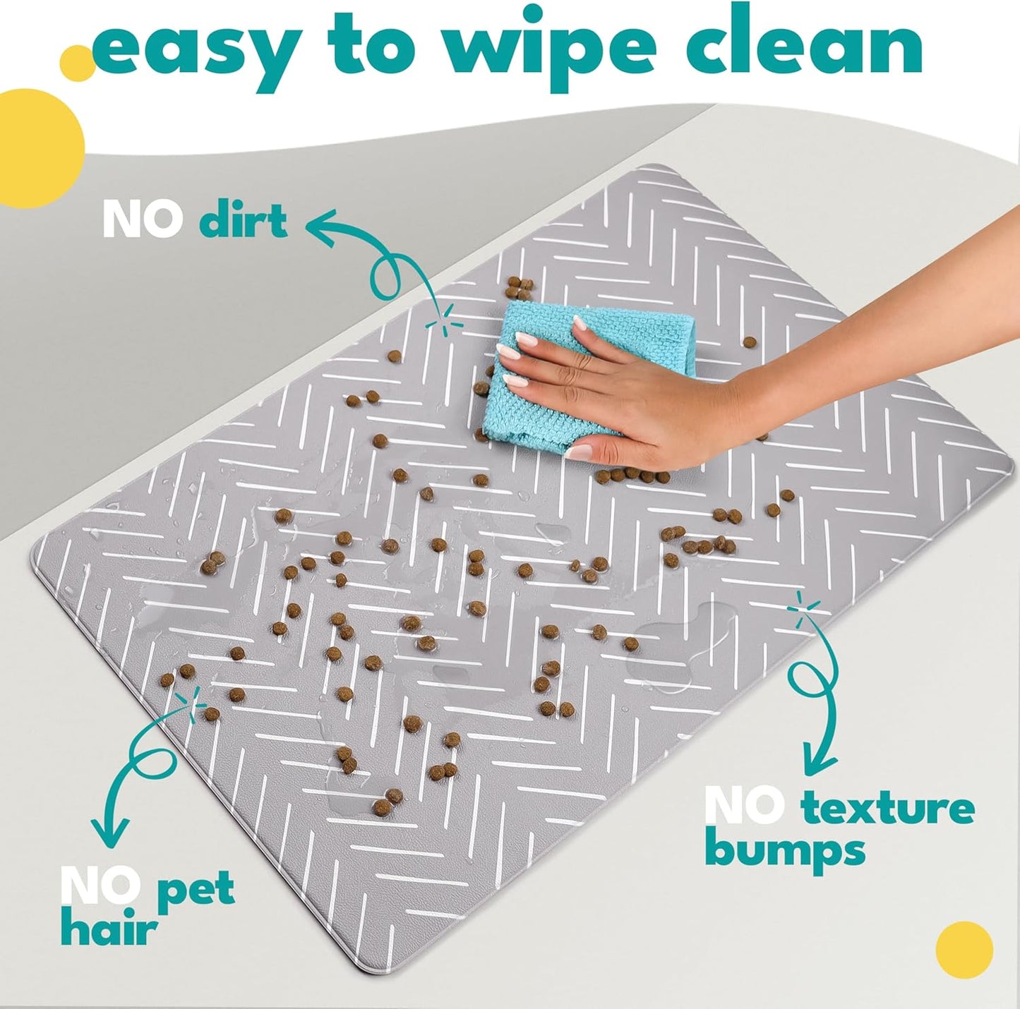 NALALAS Large Dog Mat for Food and Water, Cat Feeding Mat | Large Waterproof Dog Bowl Mat | Non-Slip Pet Food Mat for Floors | Pet Mats for Food and Water | Easy to Clean