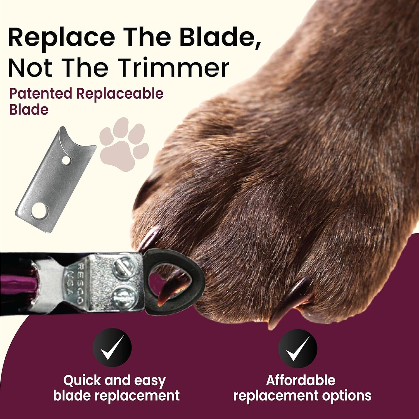 Resco Original Deluxe Dog, Cat, and Pet Nail/Claw Clippers. Best USA-Made Trimmer, More Colors & Sizes